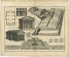 Antique Roman Temple Architecture & Archaeological Plan – Montfaucon, 1721