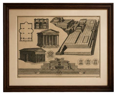 Antique Roman Temple Architecture & Archaeological Plan – Montfaucon, 1721