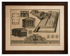 Antique Roman Temple Architecture & Archaeological Plan – Montfaucon, 1721