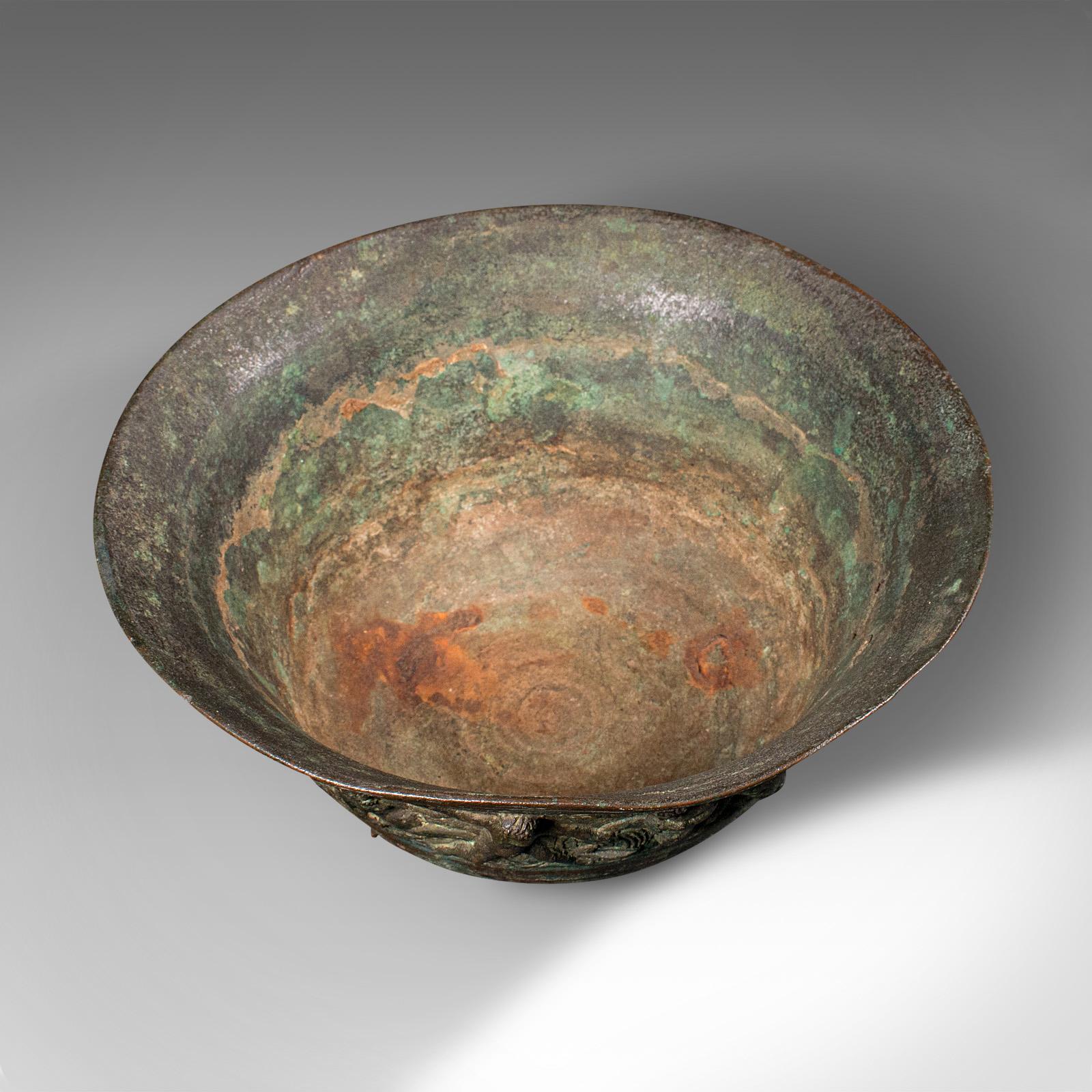 Antique Romanesque Bowl, Italian, Grand Tour, Bronze, Bacchanalian, Victorian For Sale 2