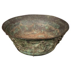 Bol romain ancien, Grand Tour, bronze, Bacchanale, Victorien