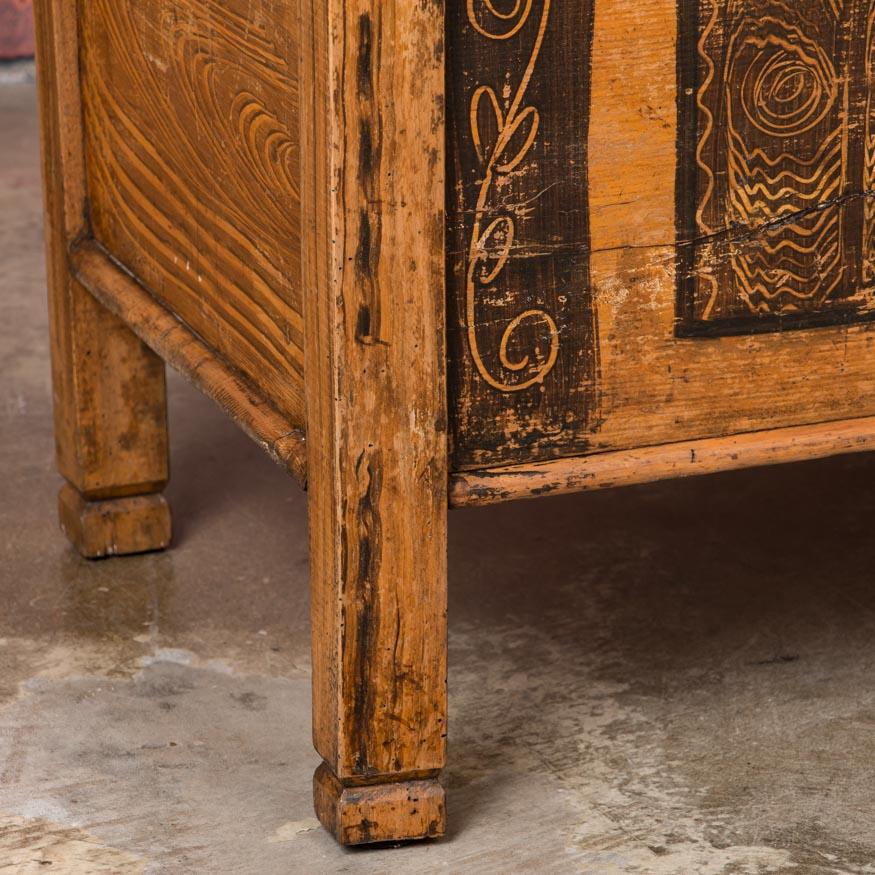 Antique Romanian Folk Art Painted Storage Bench 2