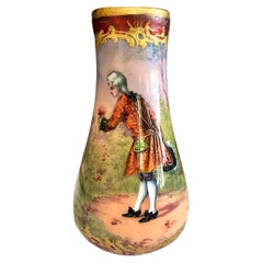 Antique Romantic French Porcelain-Style Opaline Glass Vase