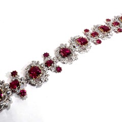 Costume Jewelry Lab Created Ruby CZ Bracelet Antique Romantic Style