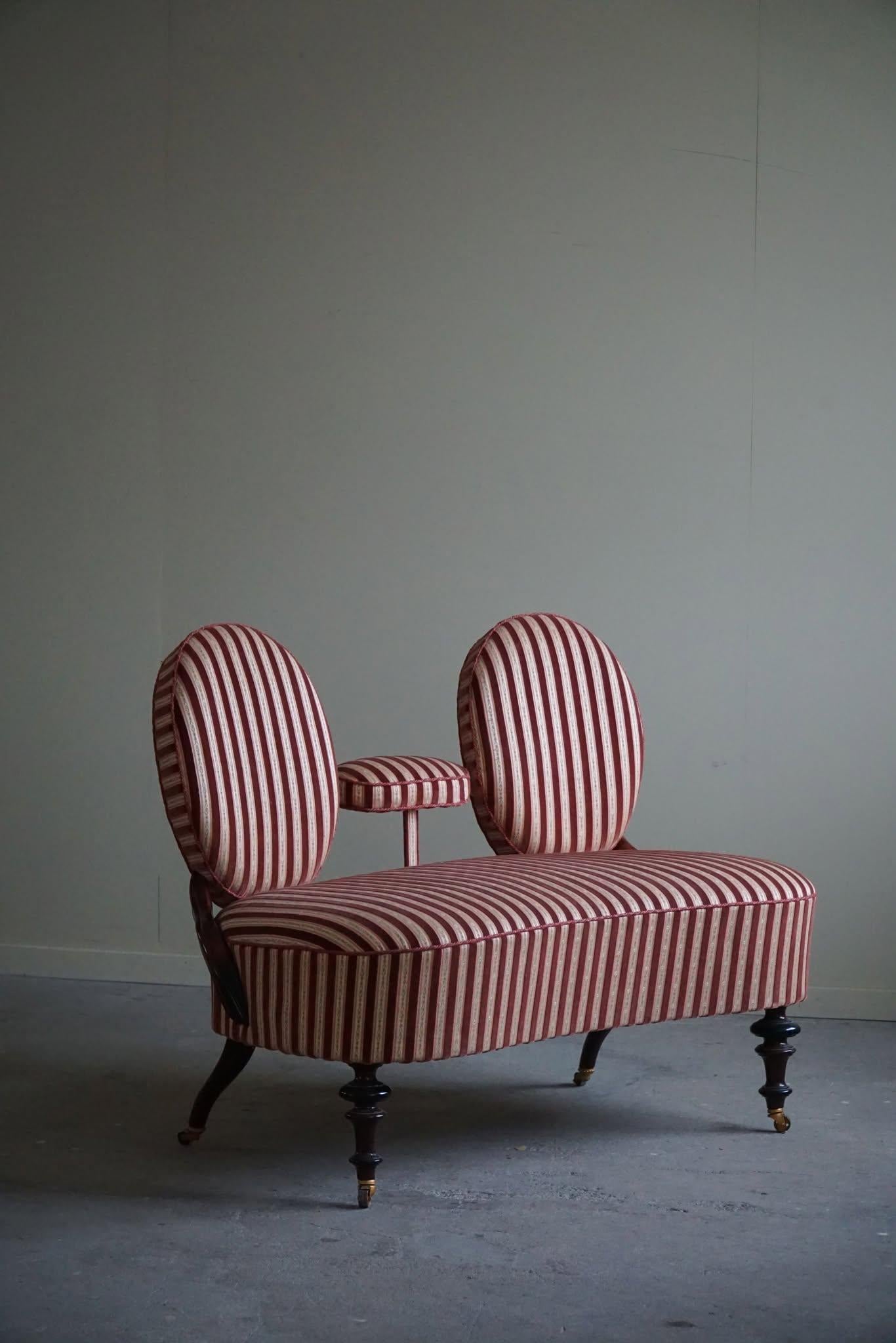 Antique Romantic Two-Seater Sofa, By a Swedish Cabinetmaker, Early 1900s 4
