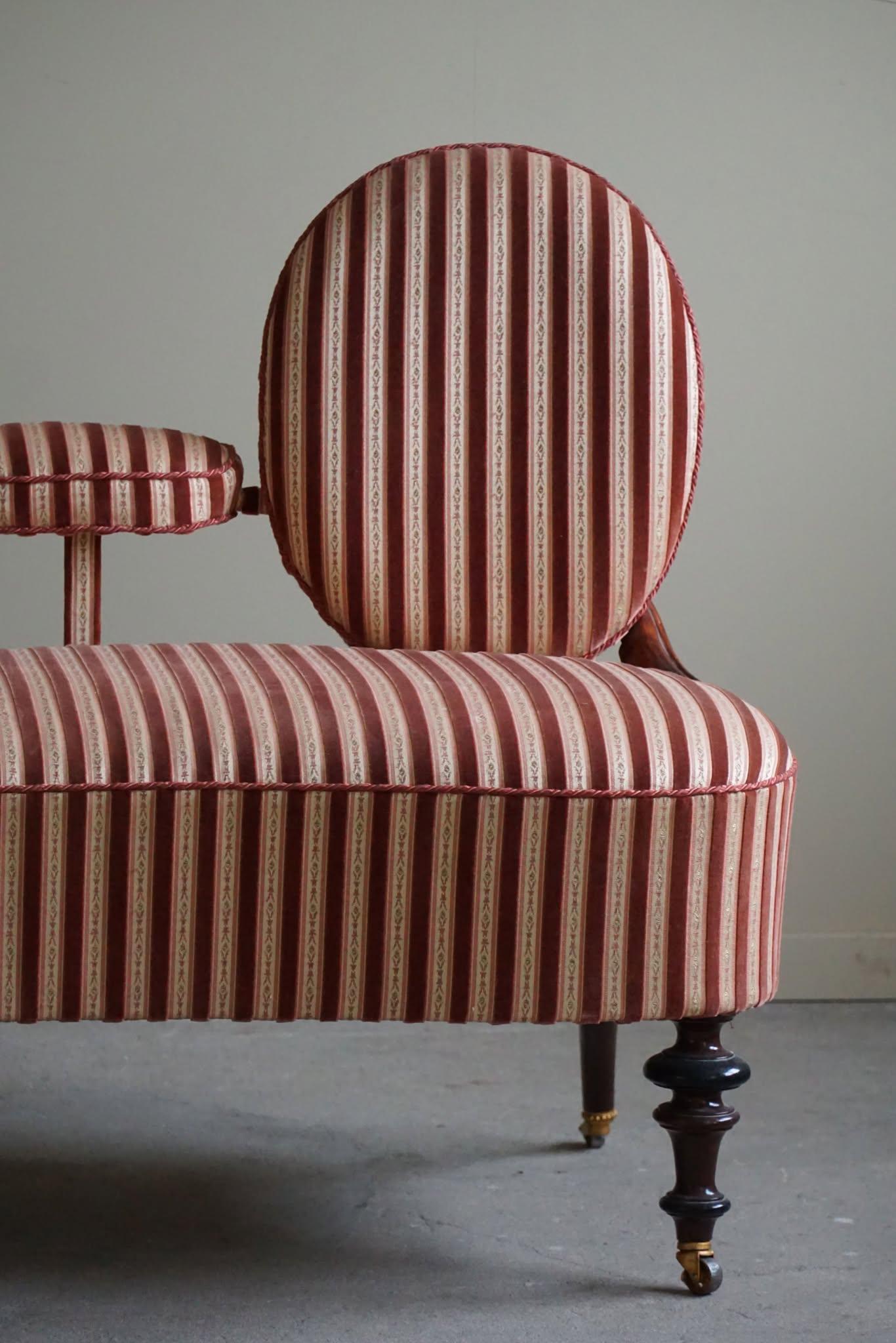 Antique Romantic Two-Seater Sofa, By a Swedish Cabinetmaker, Early 1900s 7