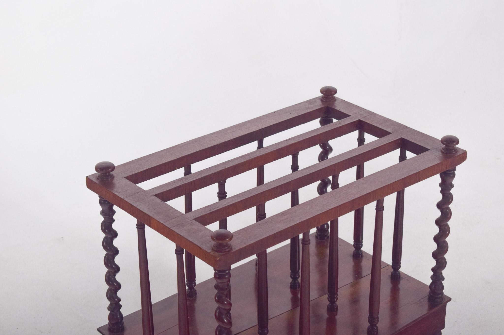 19th Century Antique Romantic Wood Magazine Rack For Sale