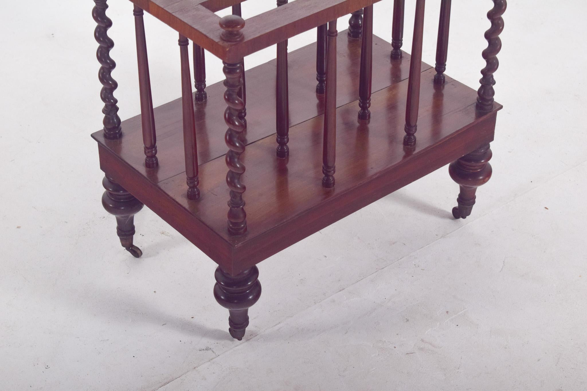 Antique Romantic Wood Magazine Rack For Sale 1