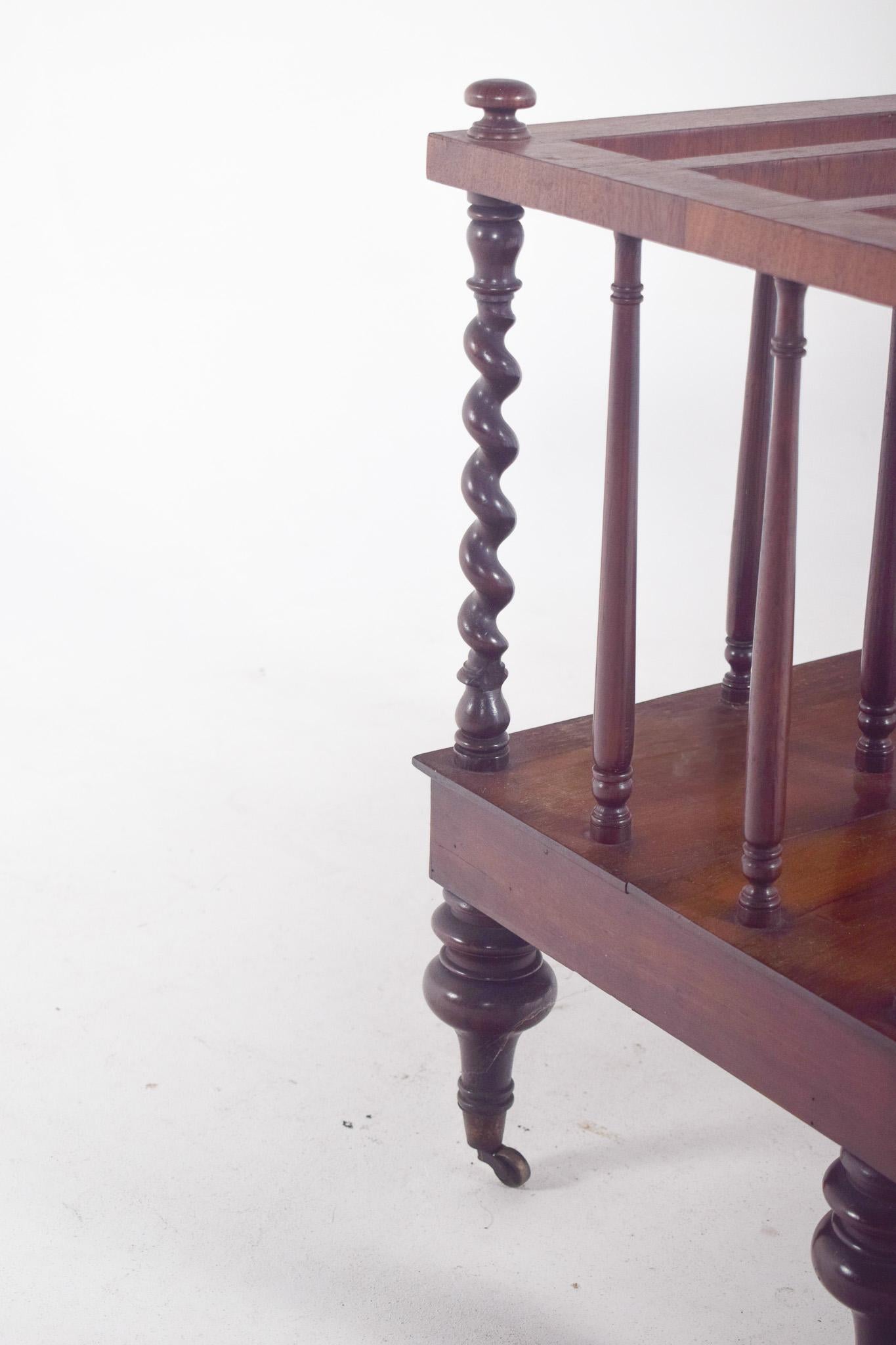 Antique Romantic Wood Magazine Rack For Sale 2
