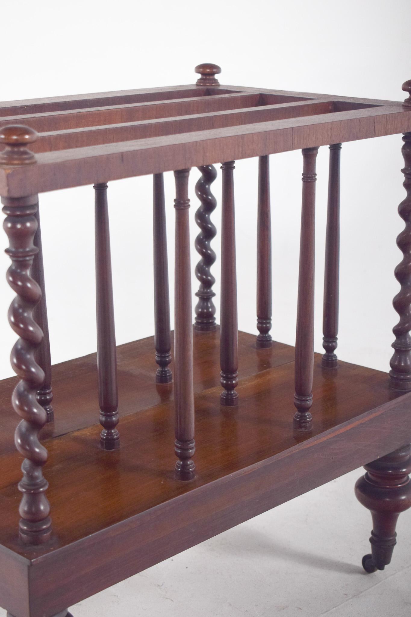 Antique Romantic Wood Magazine Rack For Sale 3