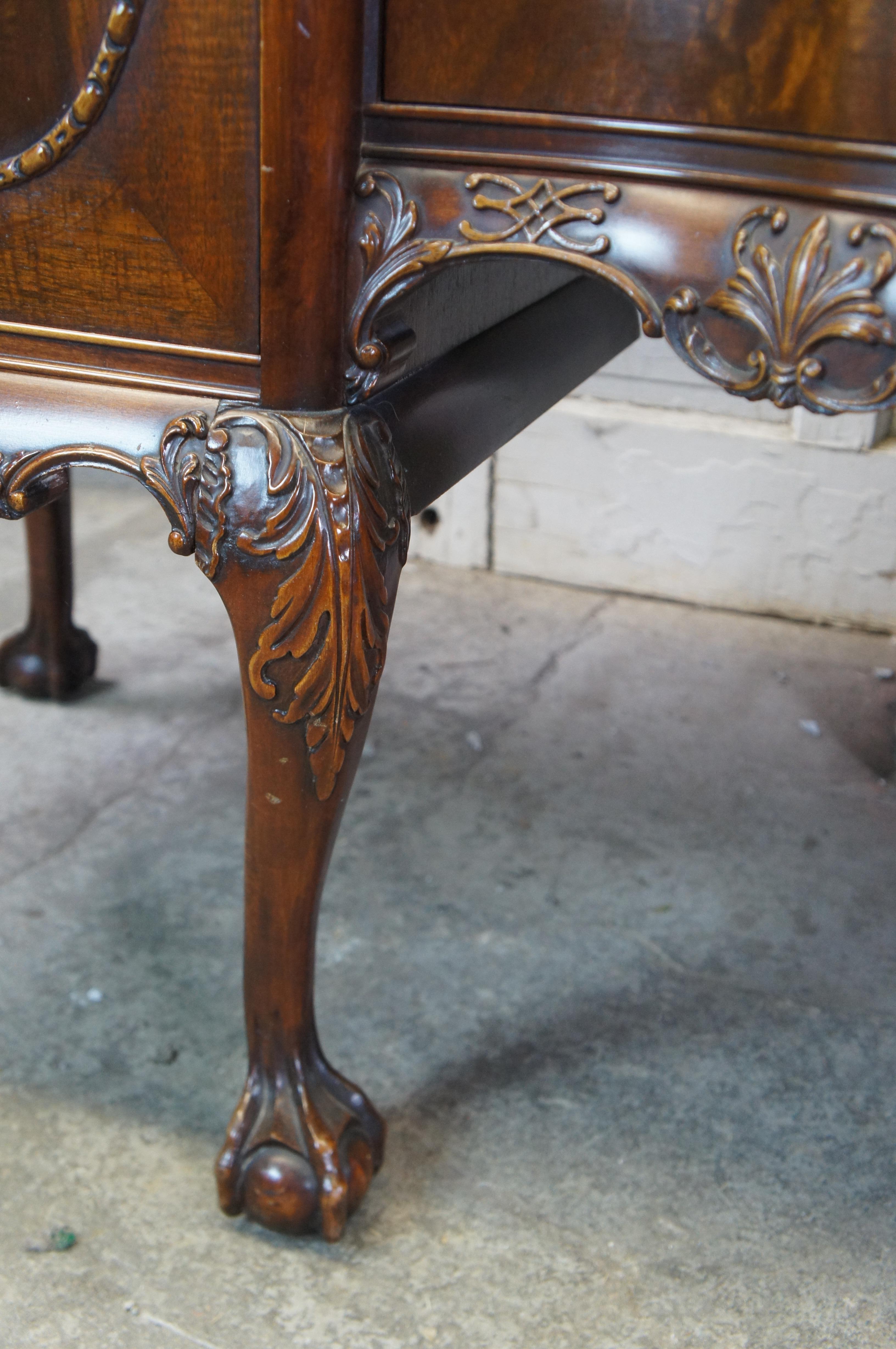 Antiguo Aparador Buffet Romweber Inglés Chippendale Georgiano Caoba Crotch en venta 7