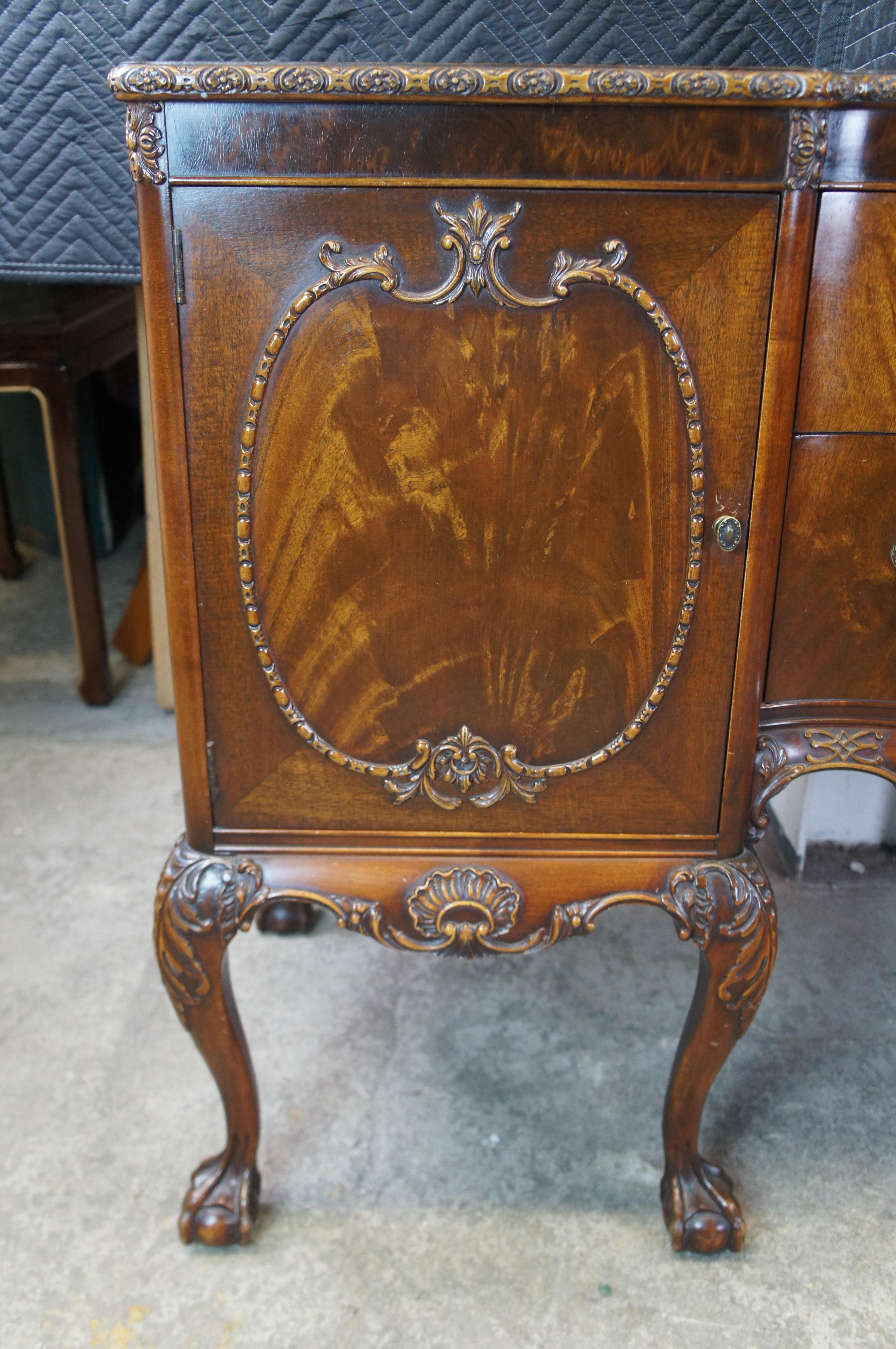 Antiguo Aparador Buffet Romweber Inglés Chippendale Georgiano Caoba Crotch en venta 1