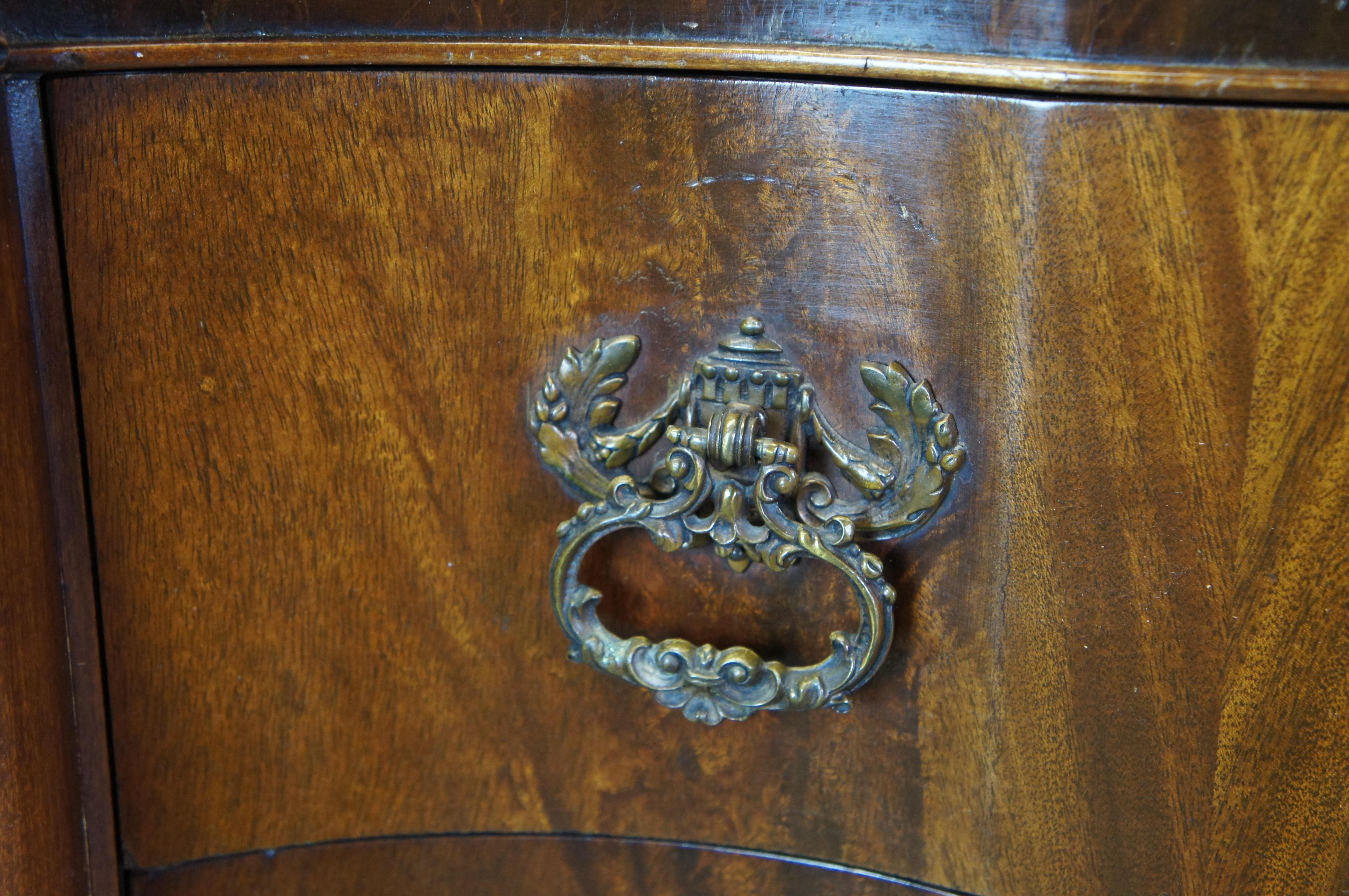 Antiguo Aparador Buffet Romweber Inglés Chippendale Georgiano Caoba Crotch en venta 2