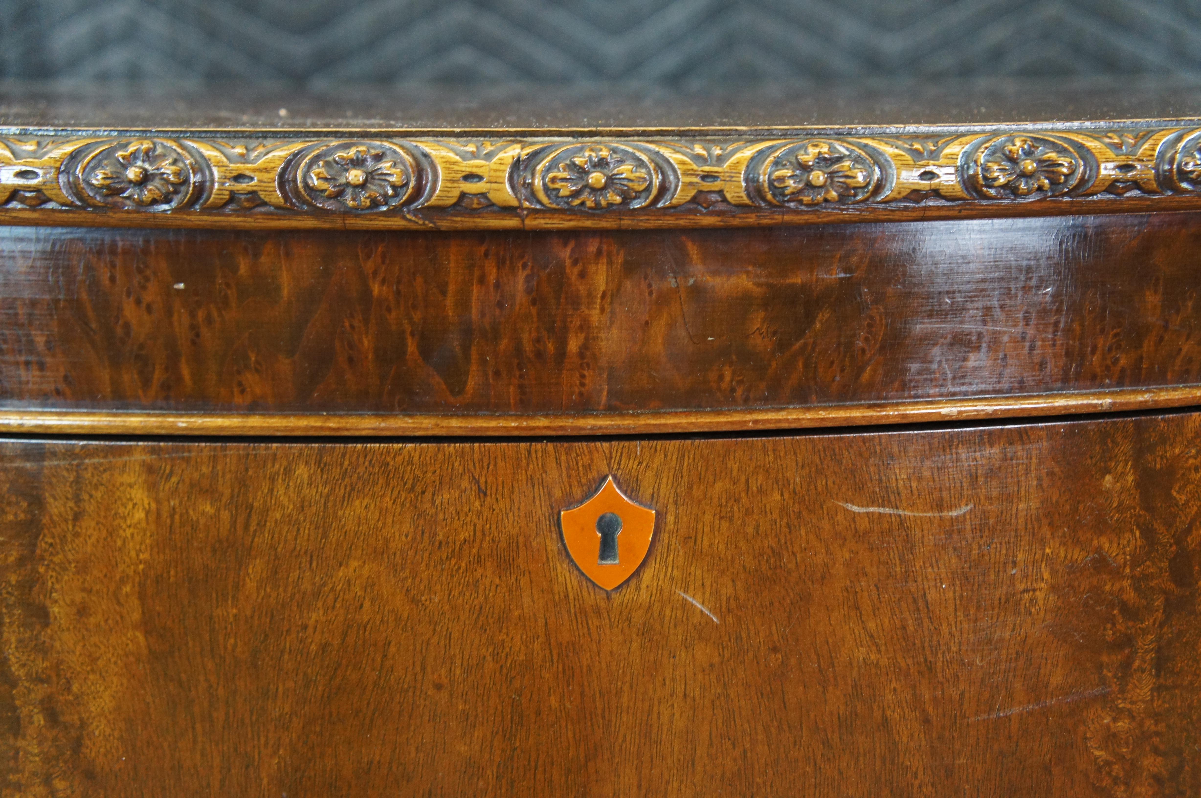 Antiguo Aparador Buffet Romweber Inglés Chippendale Georgiano Caoba Crotch en venta 3