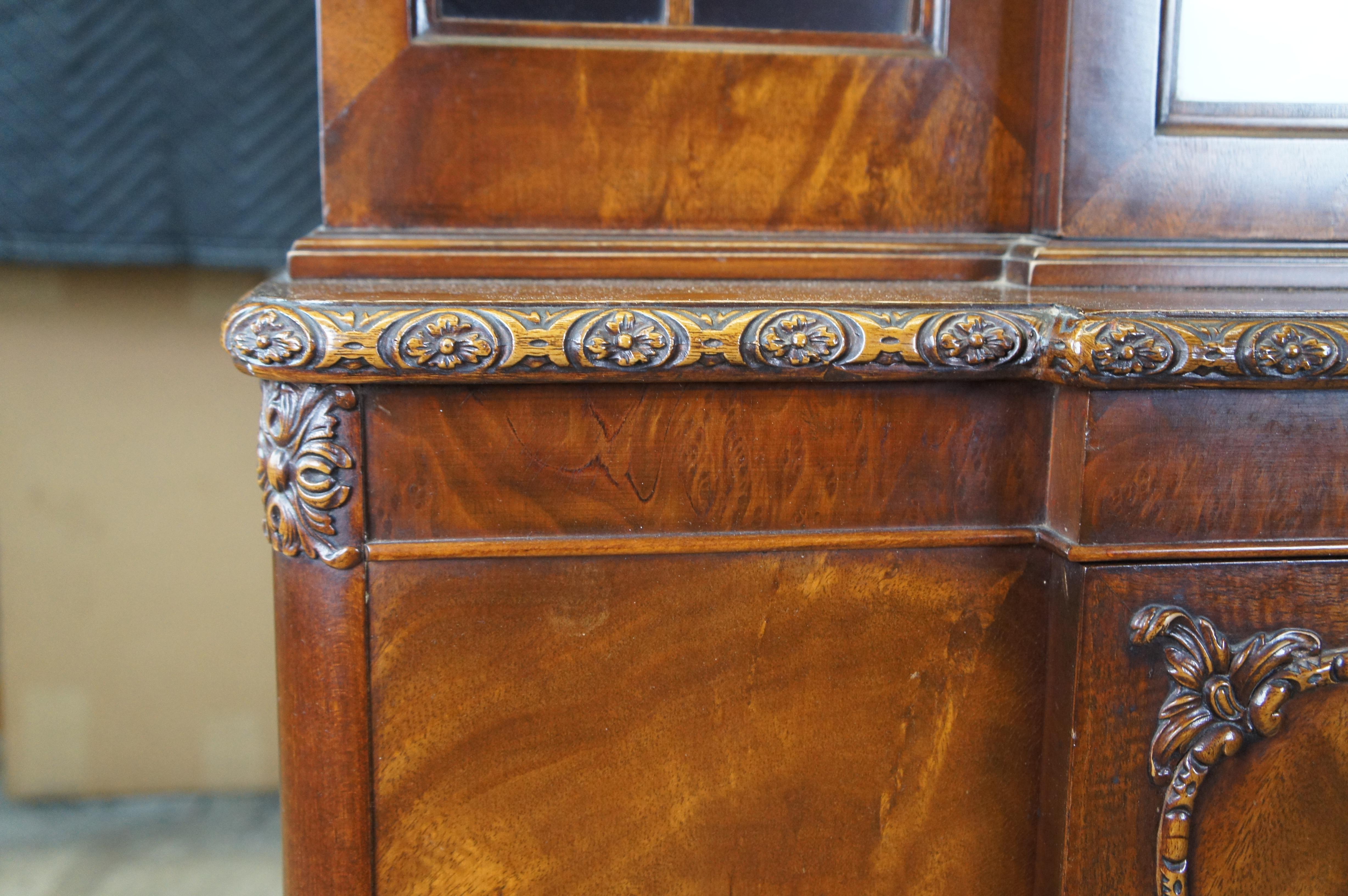 Ancienne vitrine anglaise Chippendale géorgienne en acajou de 78 pouces en vente 6