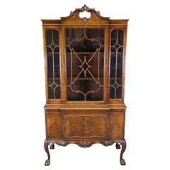 Antiker Romweber Englischer Chippendale-Vitrinenschrank aus georgianischem Mahagoni, China, 78"