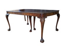 Antique Romweber English Chippendale Georgian Mahogany Extendable Dining Table