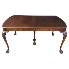 Antique Romweber English Chippendale Georgian Mahogany Extendable Dining Table