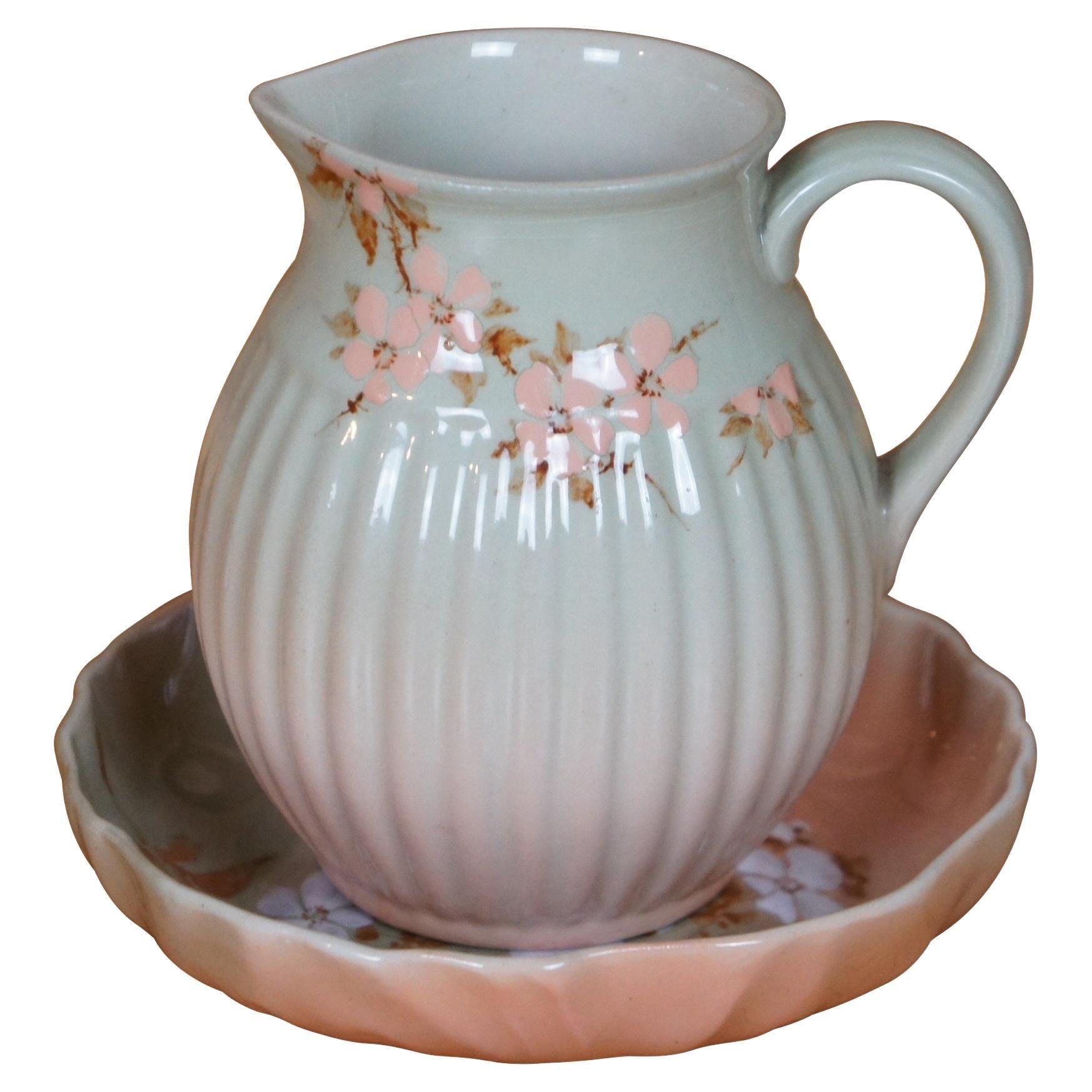 Antiker Rookwood 1888 Sarah Alice Toohey Cremefarbener Milchkännchen & Unterteller 4"