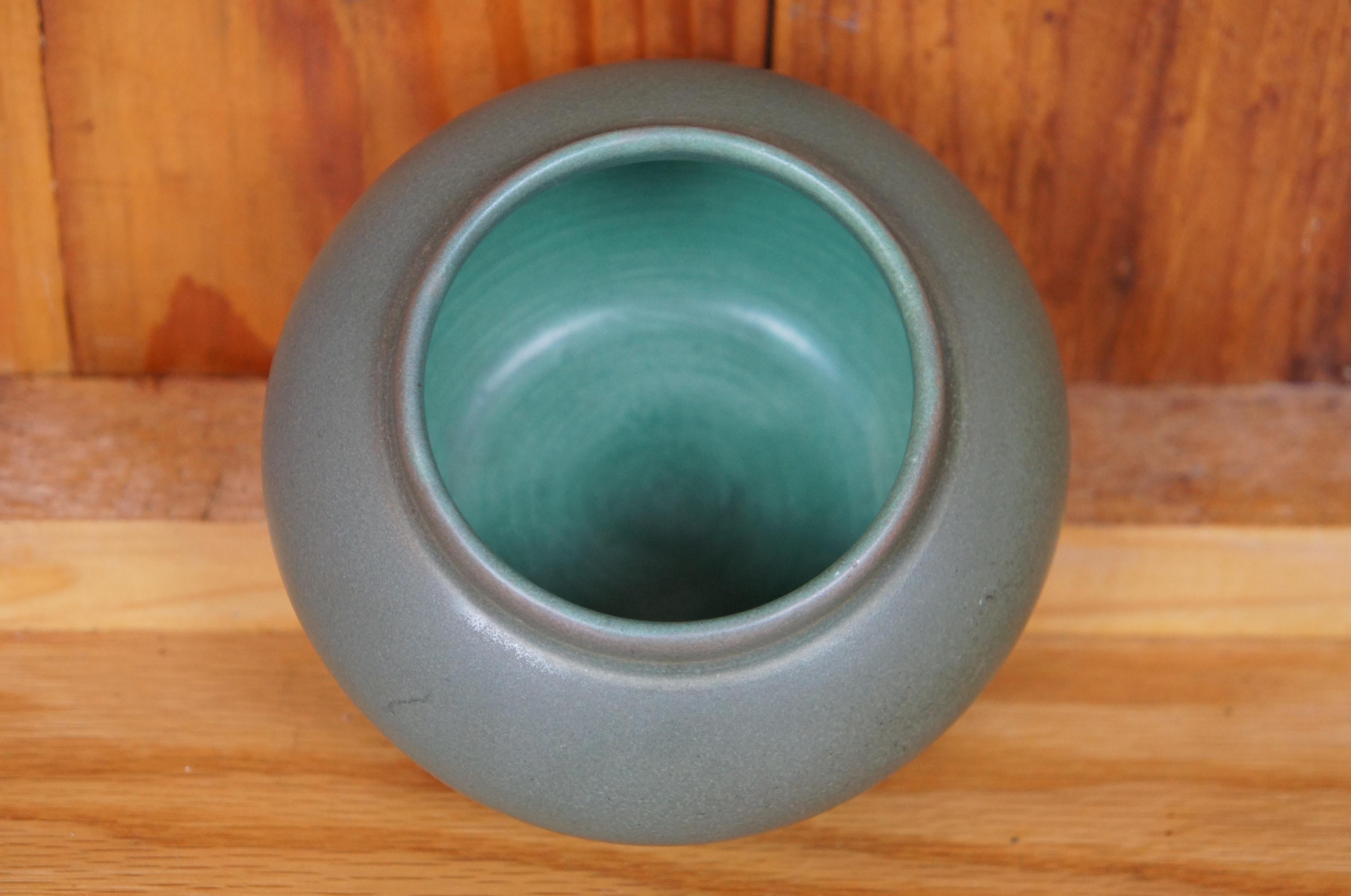 1908 Antique Rookwood VIII Olga Geneva Reed 622 Green Pot Bowl 4.5
