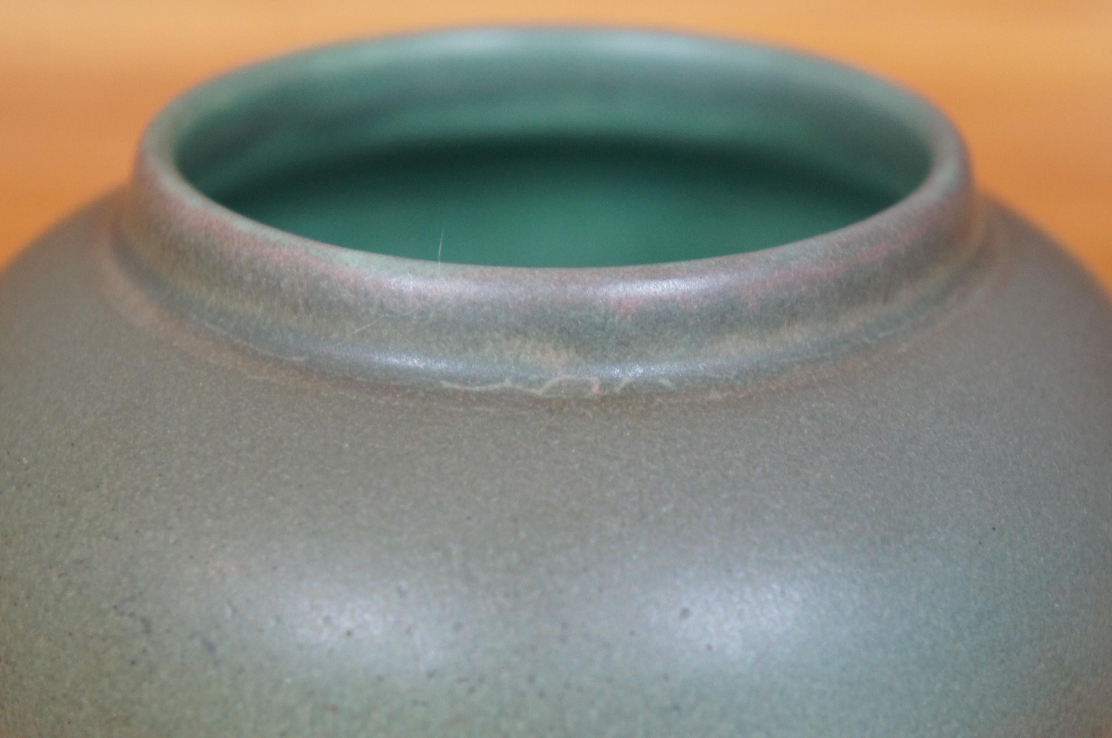 1908 Antique Rookwood VIII Olga Geneva Reed 622 Green Pot Bowl 4.5