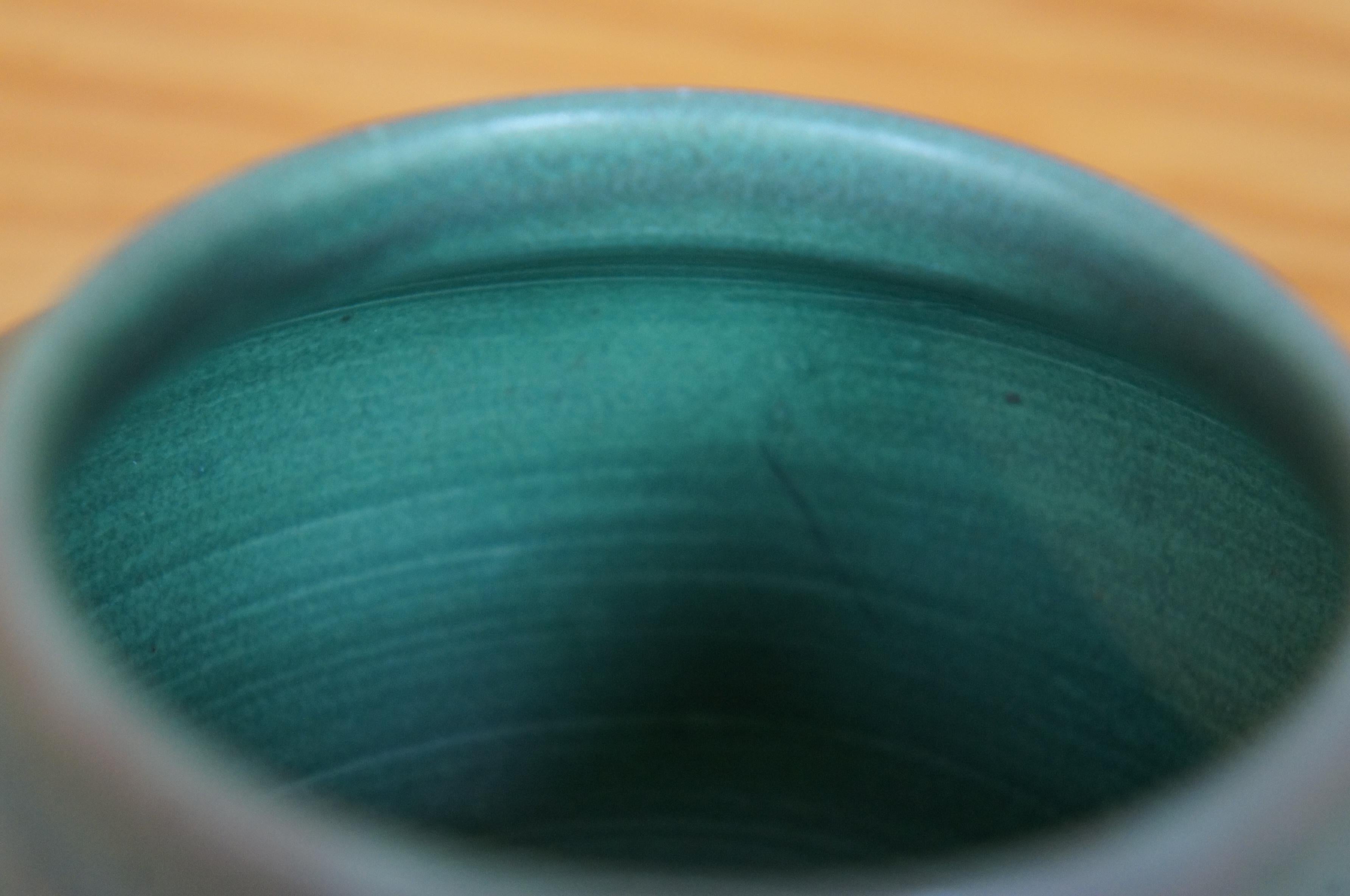 1908 Antique Rookwood VIII Olga Geneva Reed 622 Green Pot Bowl 4.5