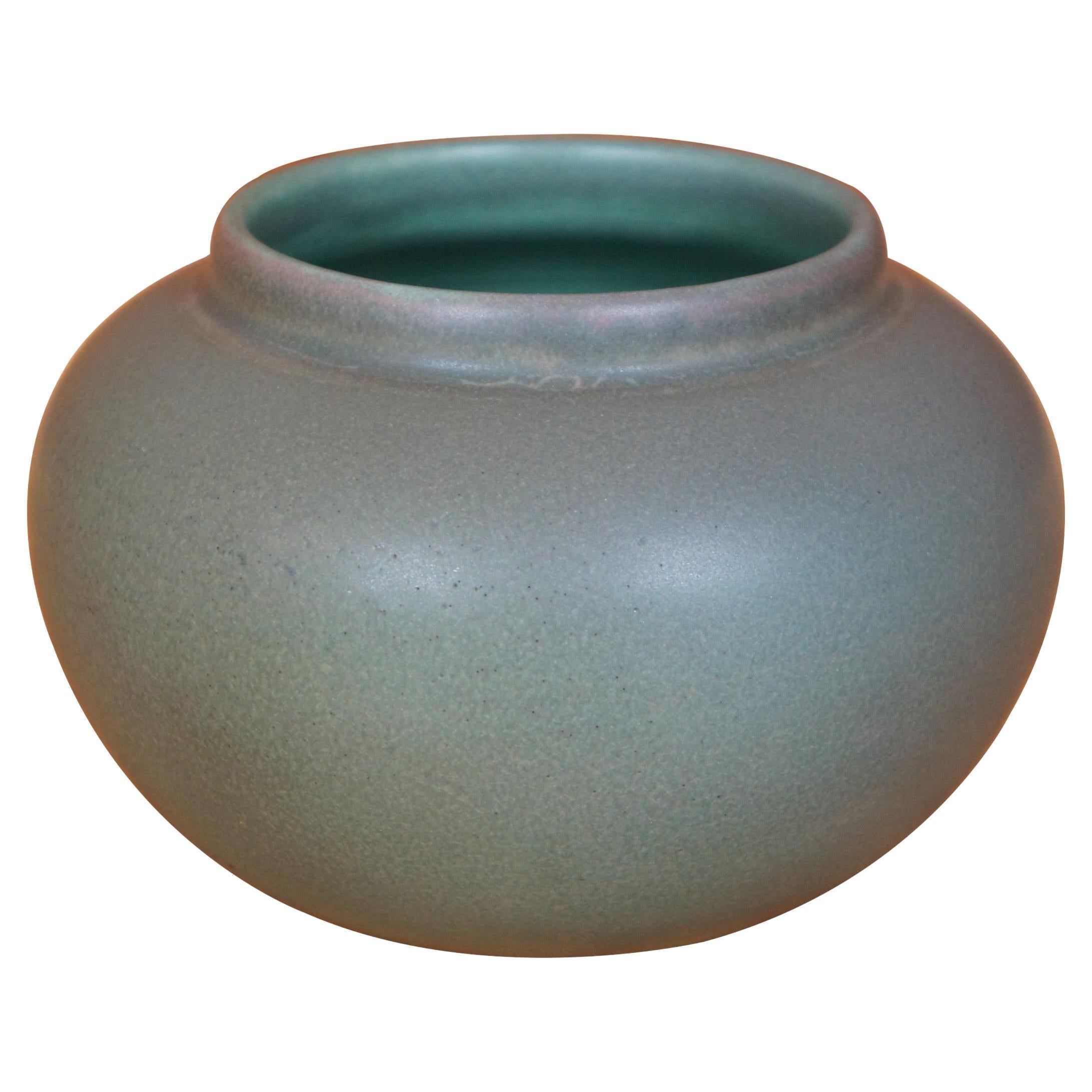 1908 Antique Rookwood VIII Olga Geneva Reed 622 Green Pot Bowl 4.5" For Sale