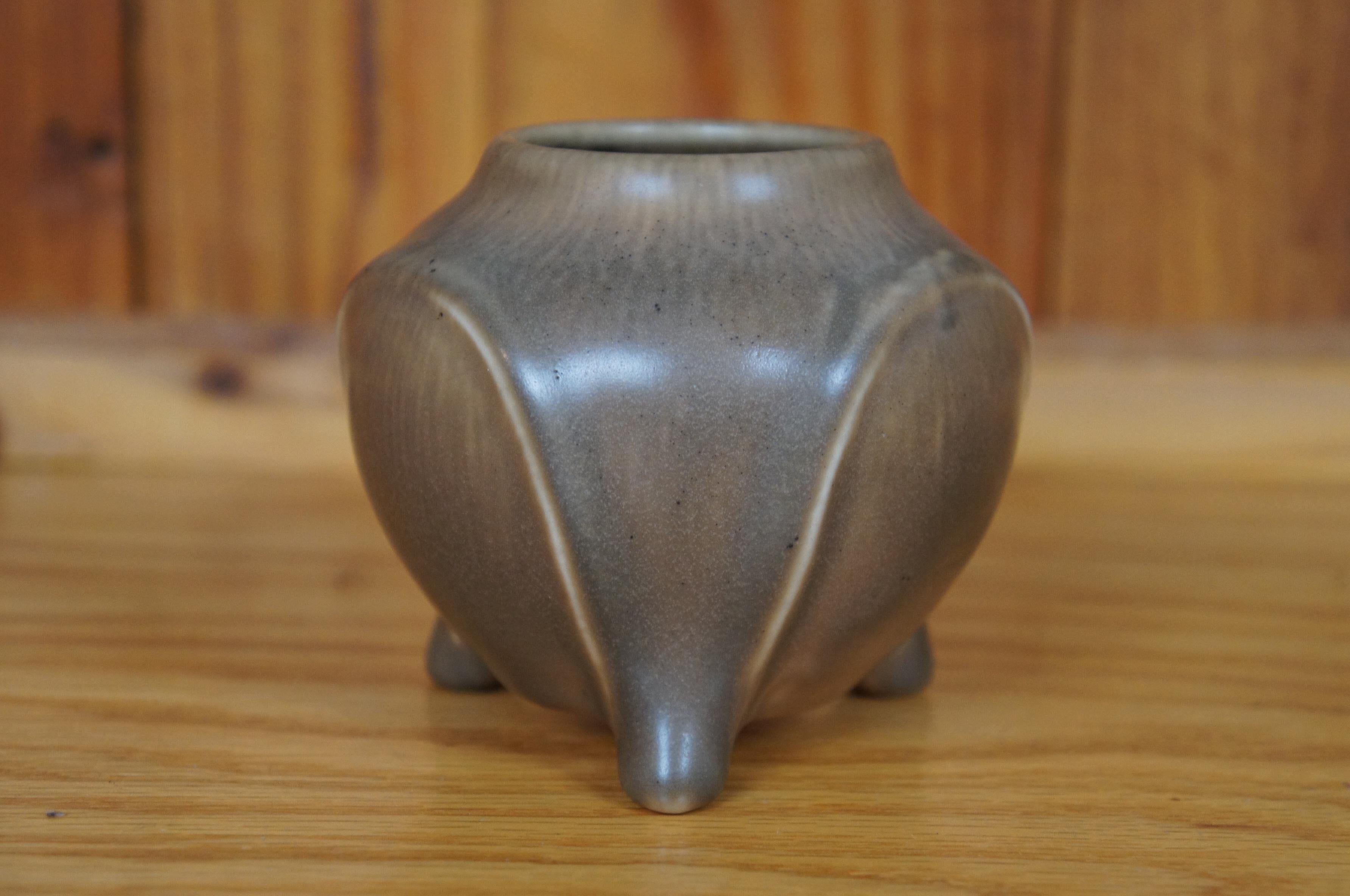 Antique Rookwood 1919 XIX Matte Glaze Footed Cabinet Vase Bowl Compote 3.5