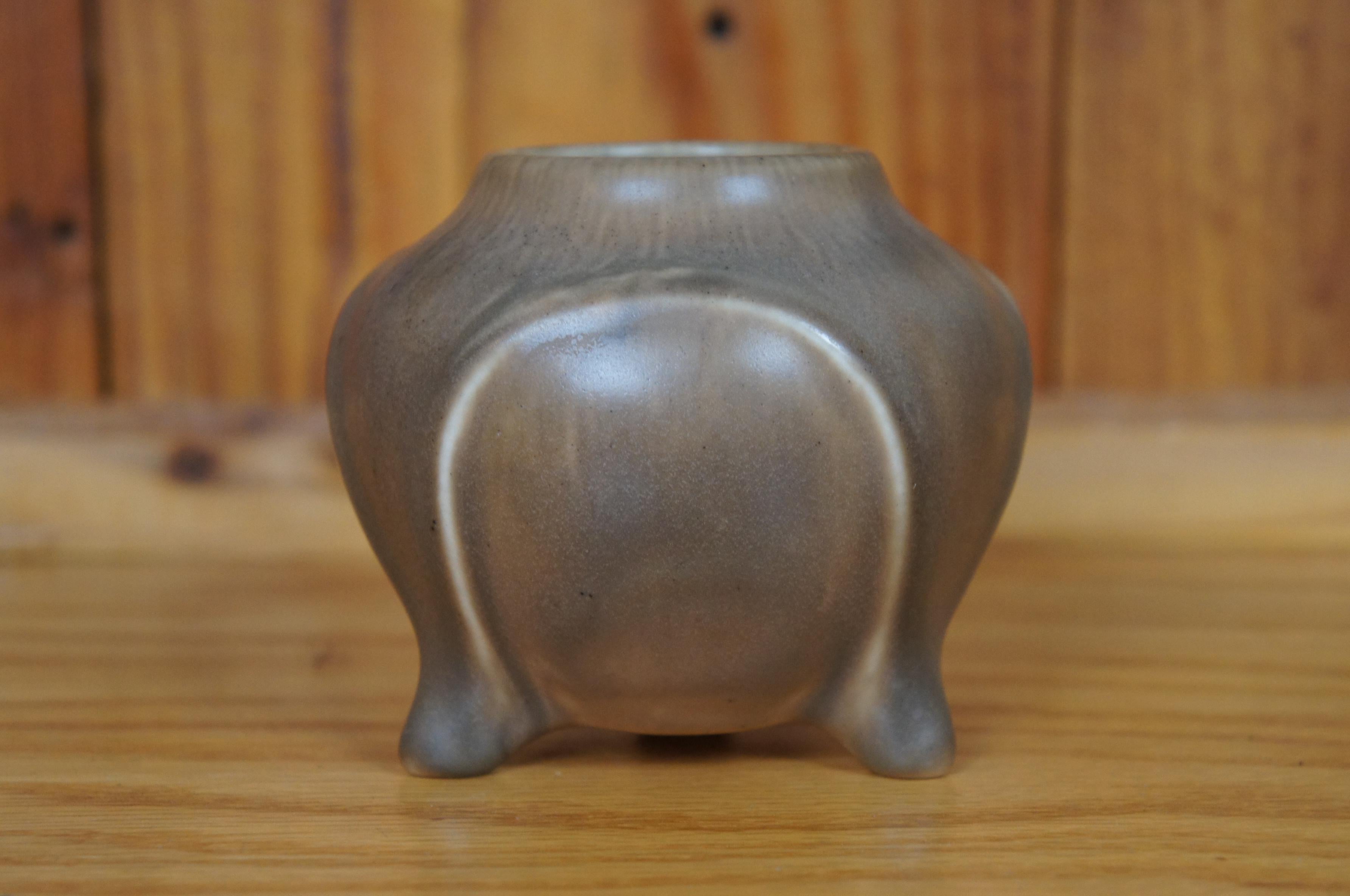 Early 20th Century Antique Rookwood 1919 XIX Matte Glaze Footed Cabinet Vase Bowl Compote 3.5