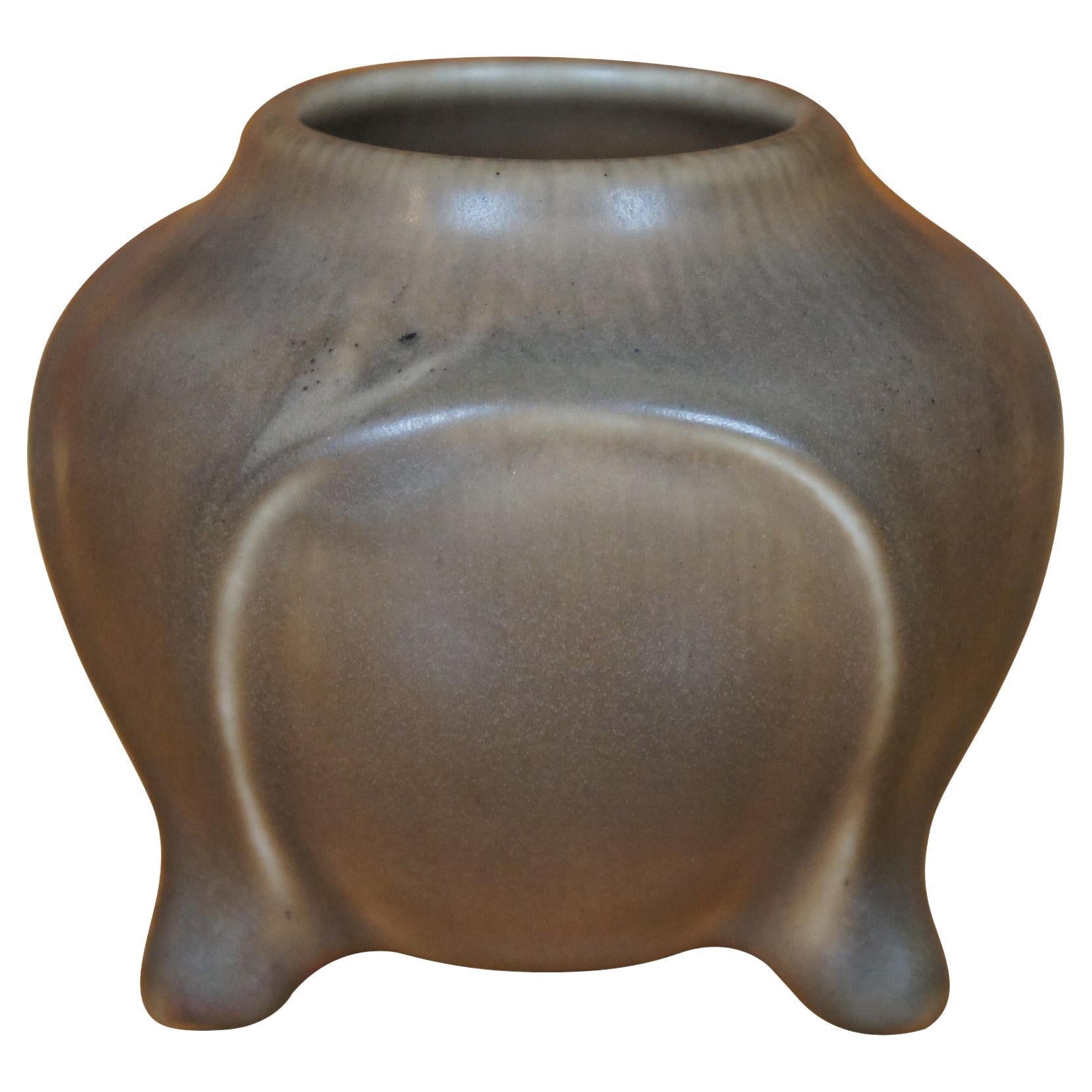 Antique Rookwood 1919 XIX Matte Glaze Footed Cabinet Vase Bowl Compote 3.5"