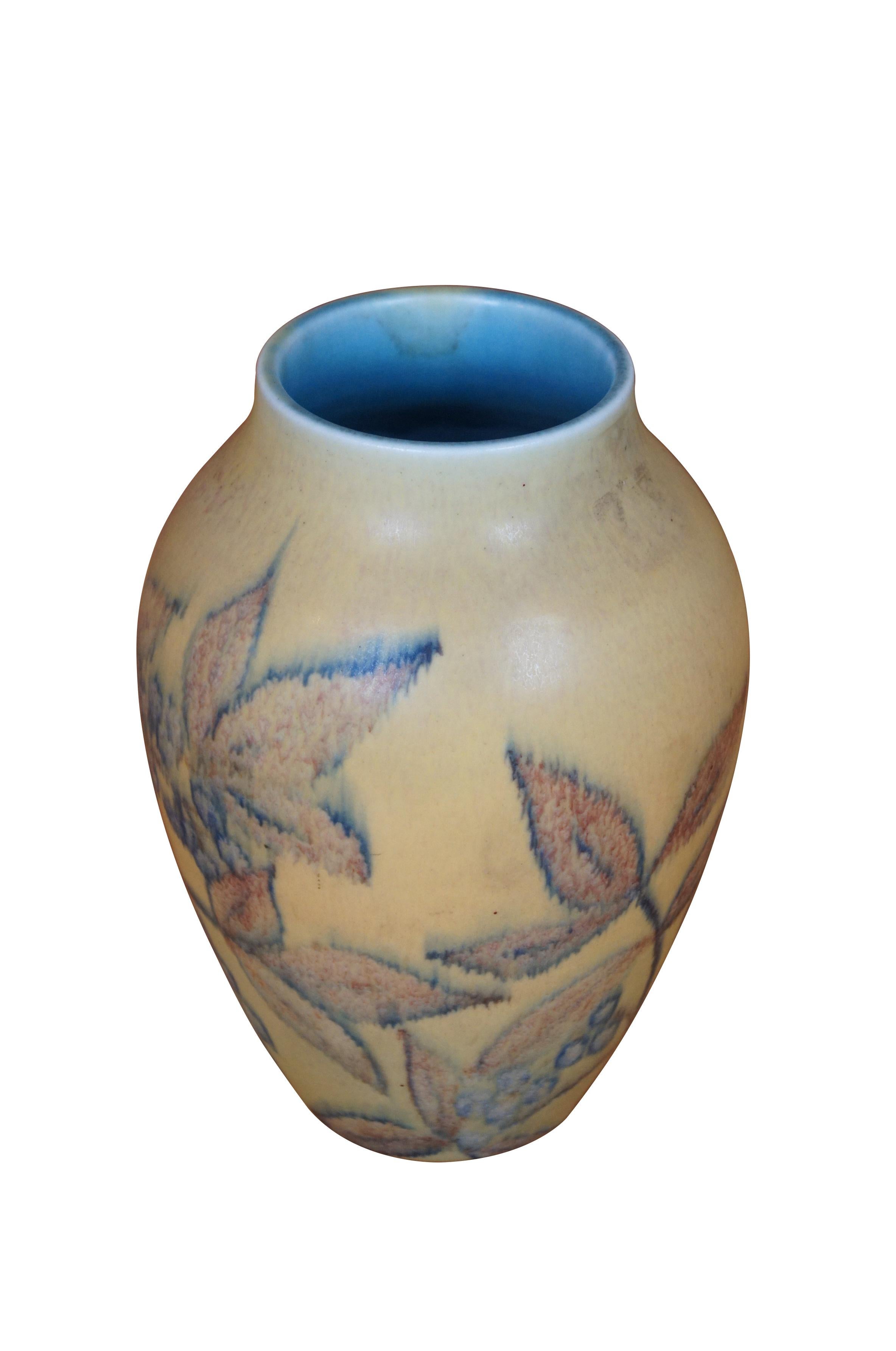 Art Déco Antico Vaso Urna Rookwood 1929 XXIX Jensen Vellum Opaco 7.25