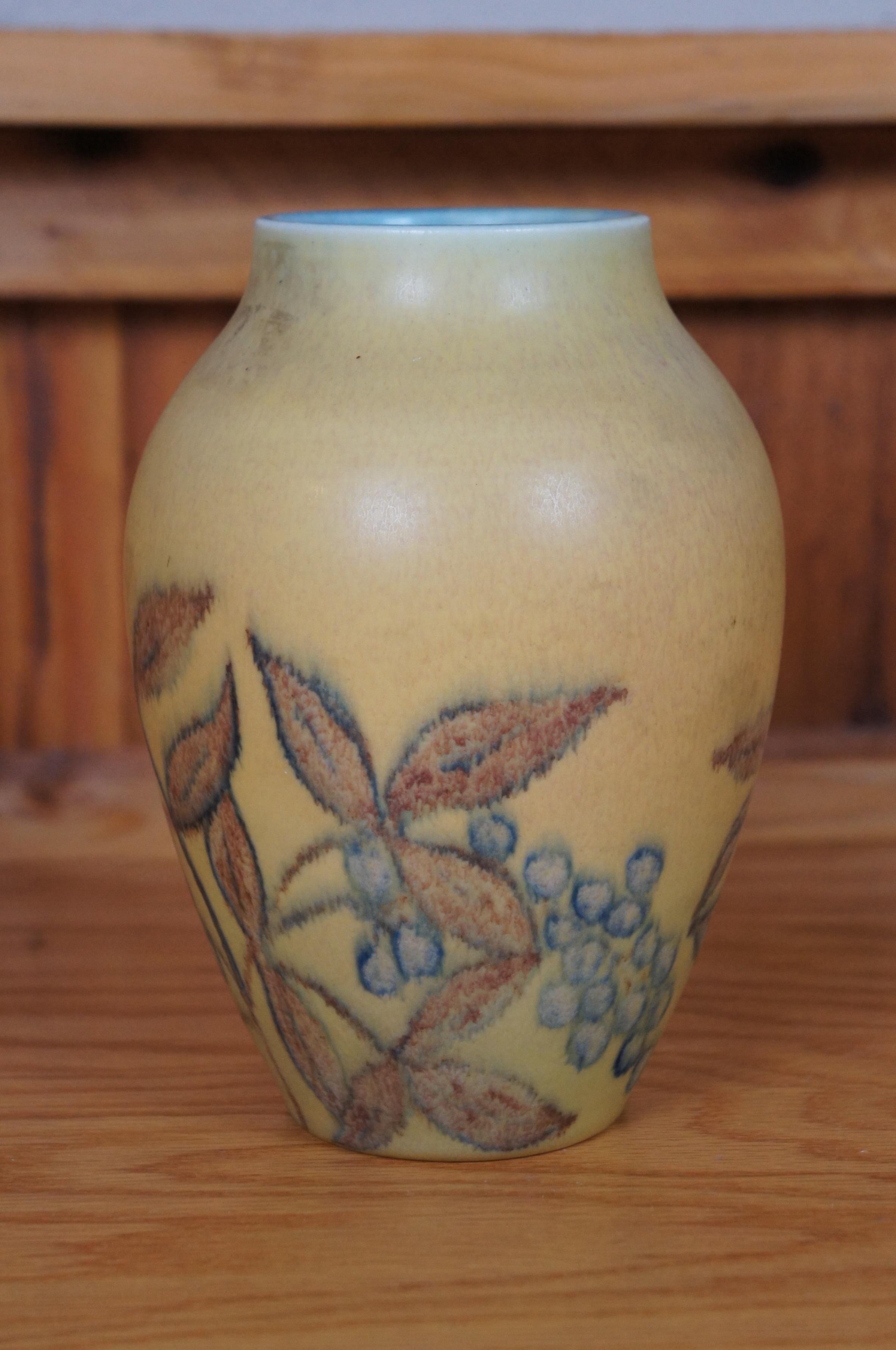 Inizio XX secolo Antico Vaso Urna Rookwood 1929 XXIX Jensen Vellum Opaco 7.25