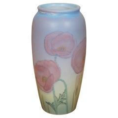 Antique Rookwood 1935 Kataro Shirayamadani Floral Vellum Mantel Urn Vase 9'