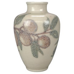 Antique Rookwood Art Pottery Cherry Blossom Vase by Jens Jensen, Dated 1947