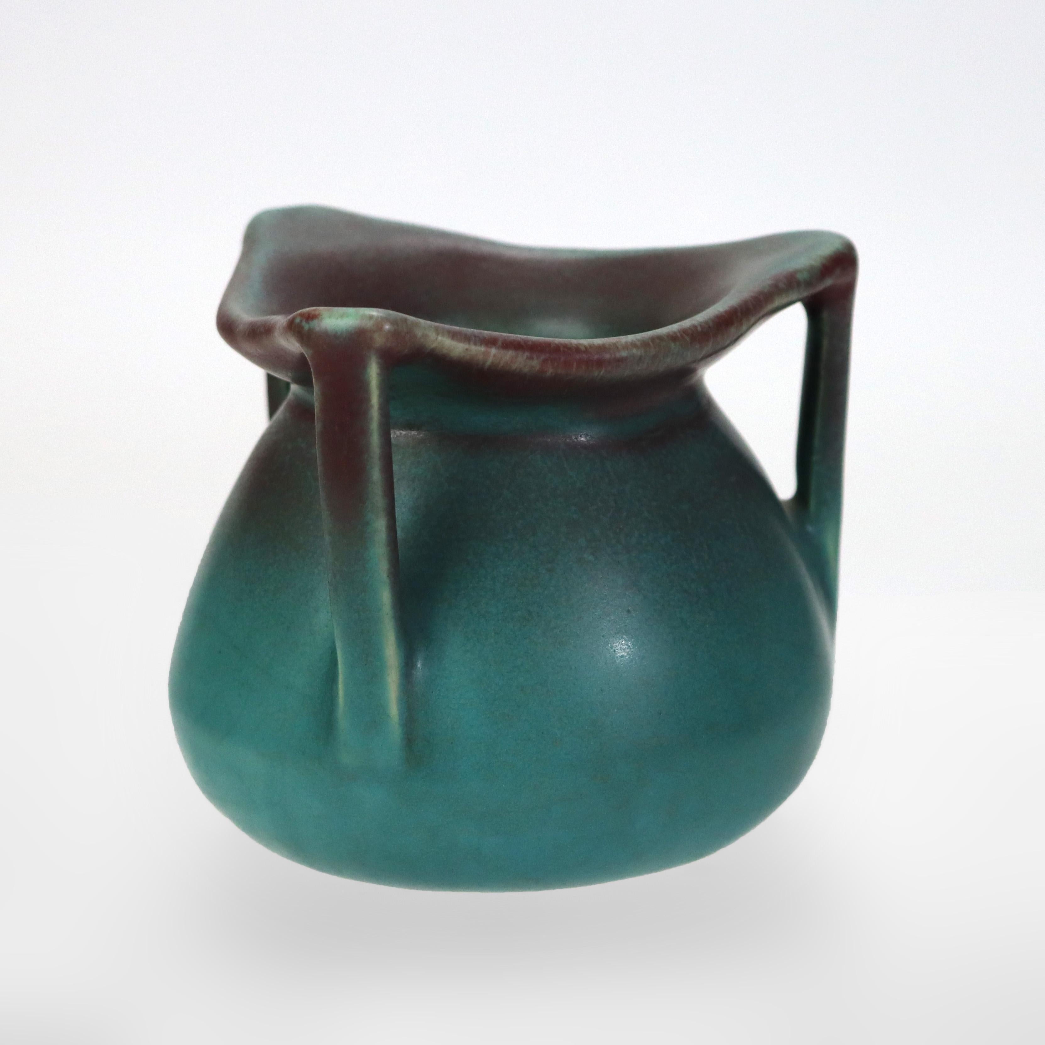 Antiguo jarrón de cerámica artística azul de Rookwood firmado C1915 en Bueno Estado en Big Flats, NY