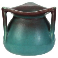 Antiguo jarrón de cerámica artística azul de Rookwood firmado C1915
