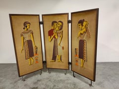 Antique Room Divider or Folding Screen, 1920s