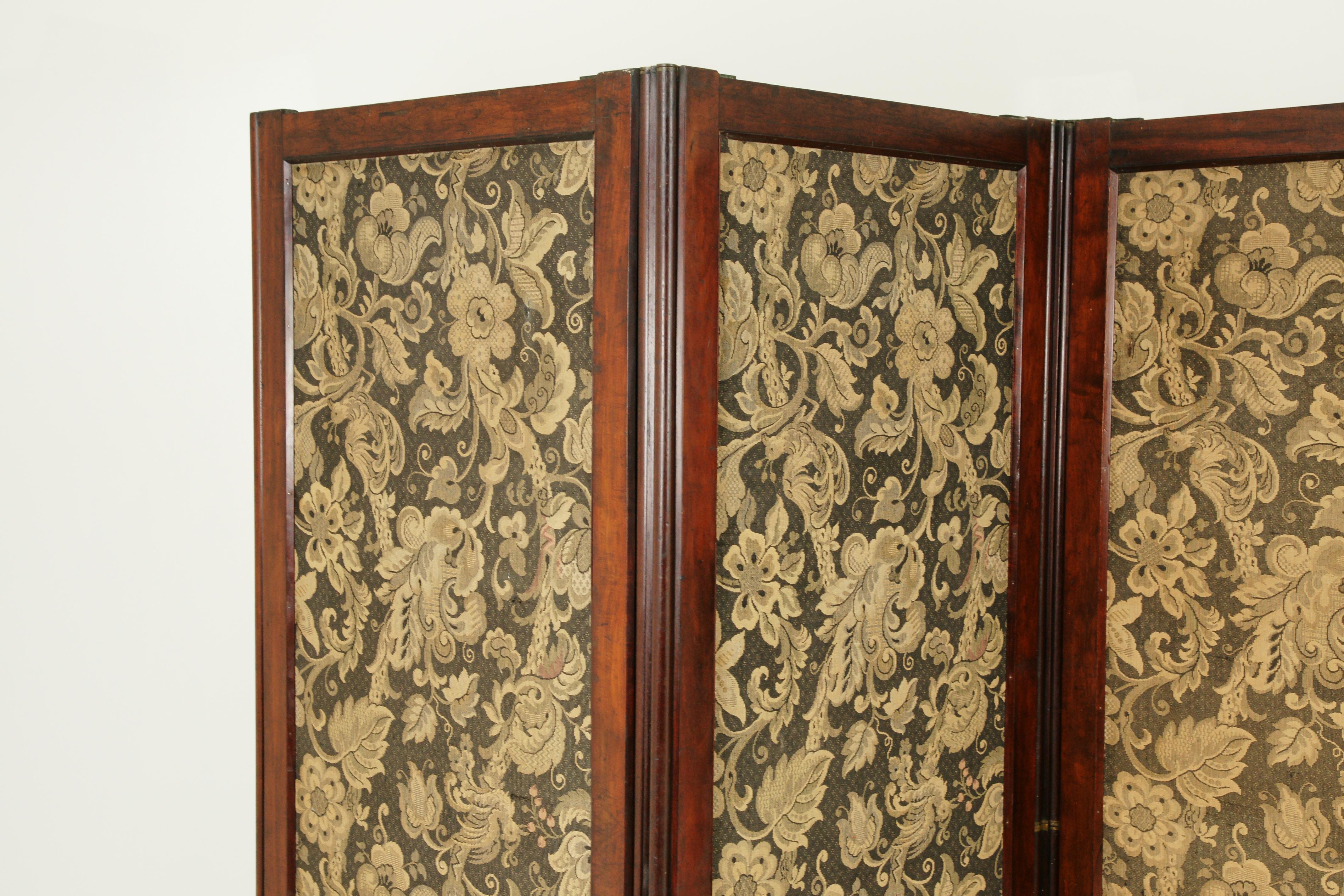 Antique room divider, privacy screen, vintage partition, folding screen, Scotland 1880, antique furniture, B1412

Scotland, 1880
Solid walnut
All original finish
Each section to the front has tapestry panels in a botanical theme (fairly good