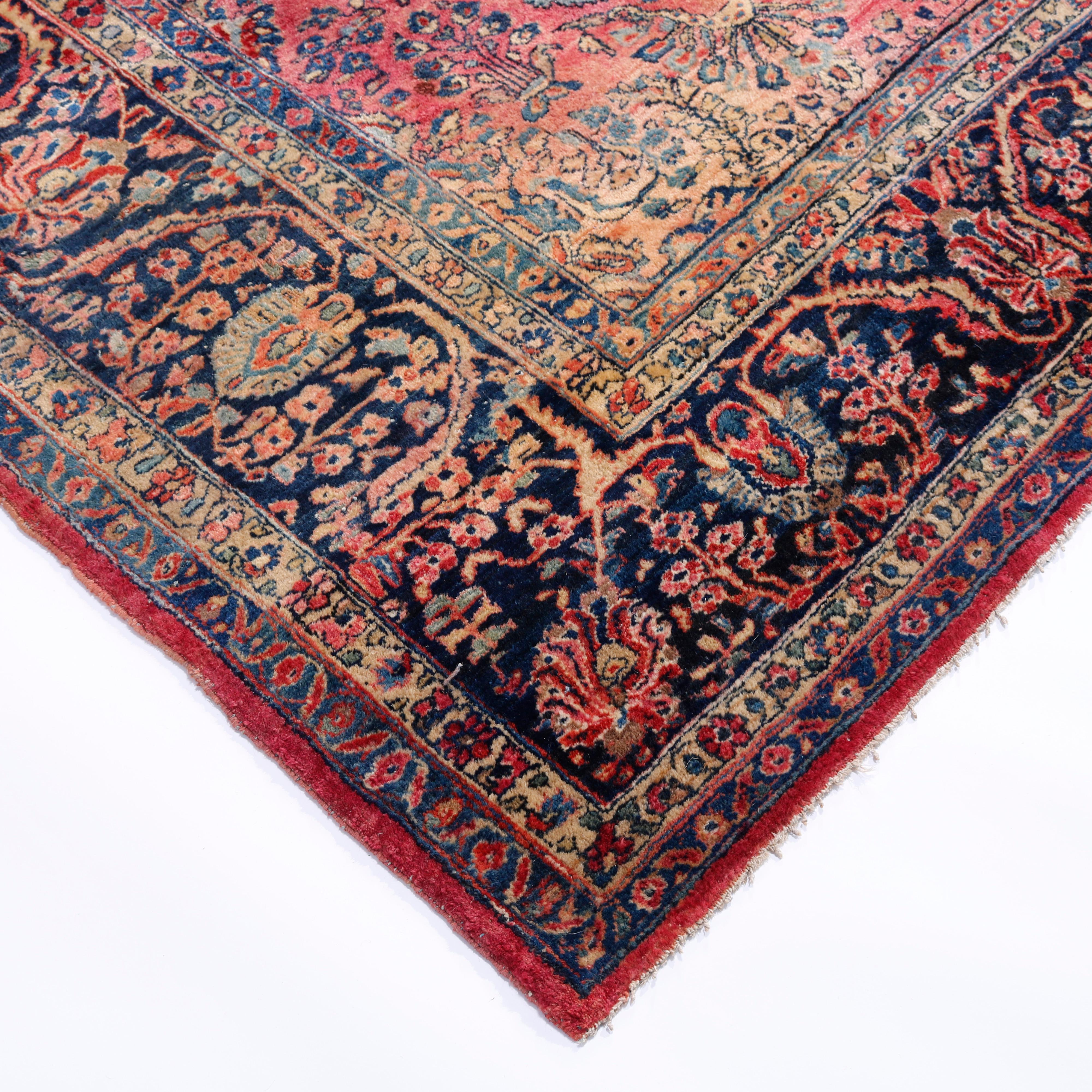 Antique Room Size Persian Sarouk Oriental Wool Carpet, circa 1930 5