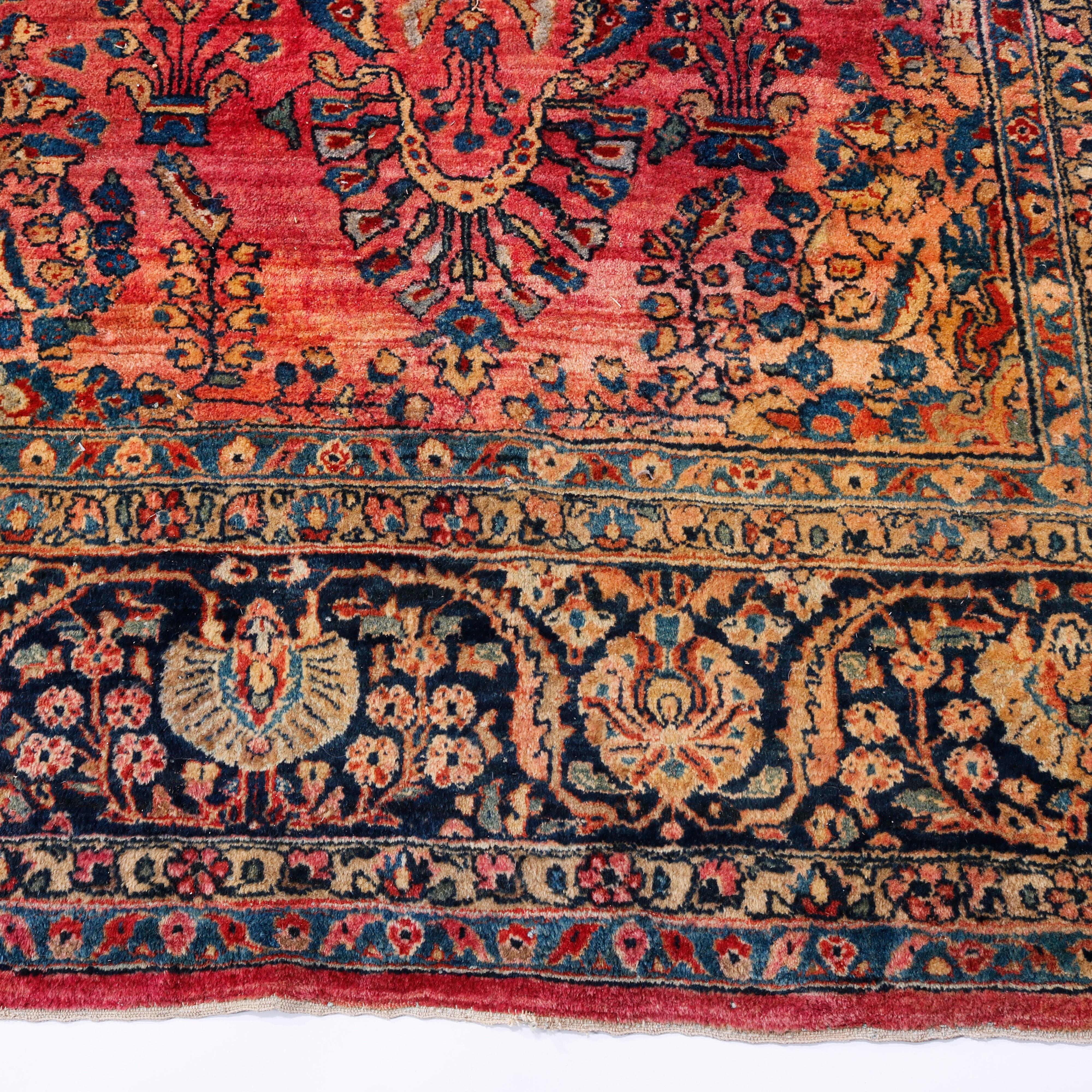 Antique Room Size Persian Sarouk Oriental Wool Carpet, circa 1930 1