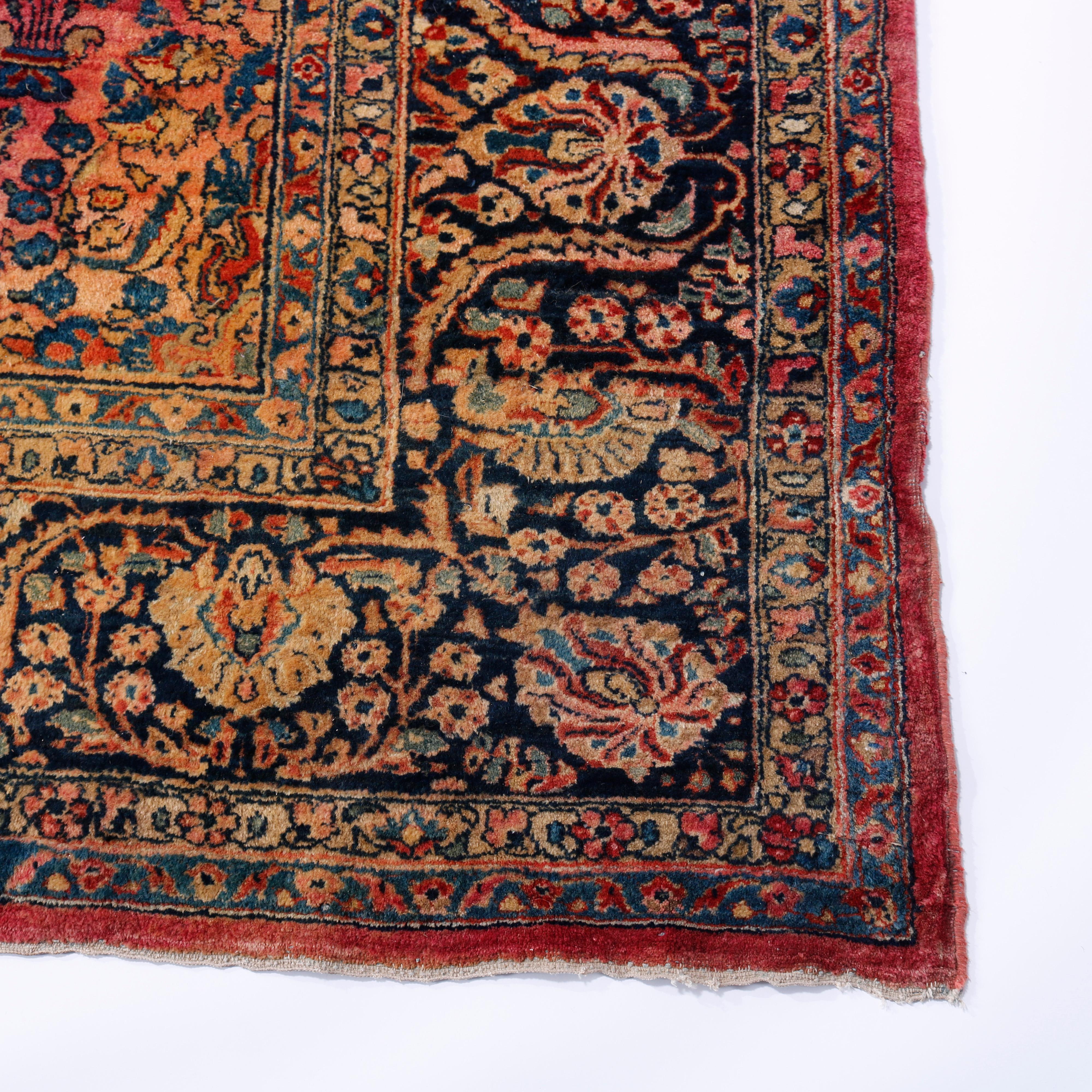 Antique Room Size Persian Sarouk Oriental Wool Carpet, circa 1930 2