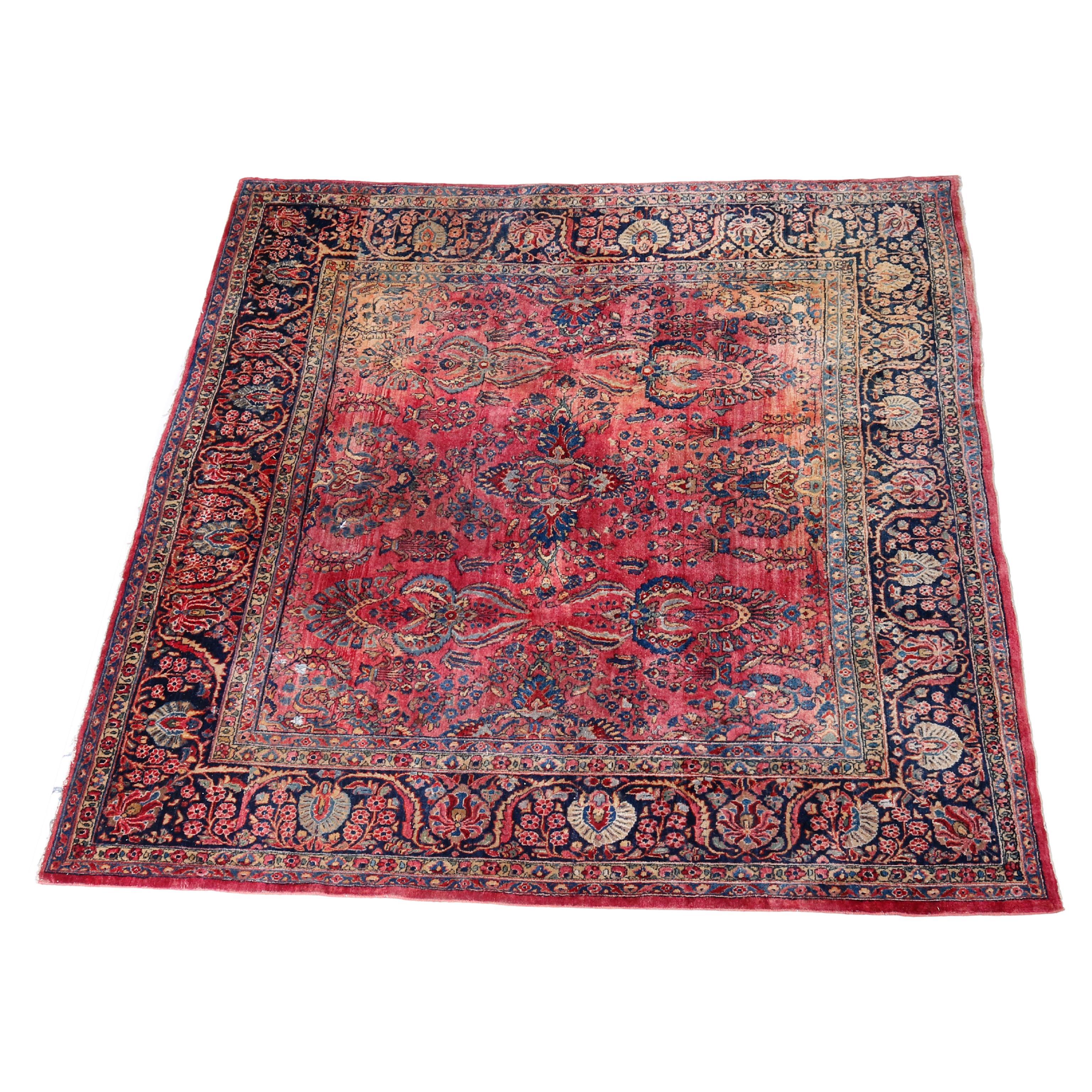 Antique Room Size Persian Sarouk Oriental Wool Carpet, circa 1930