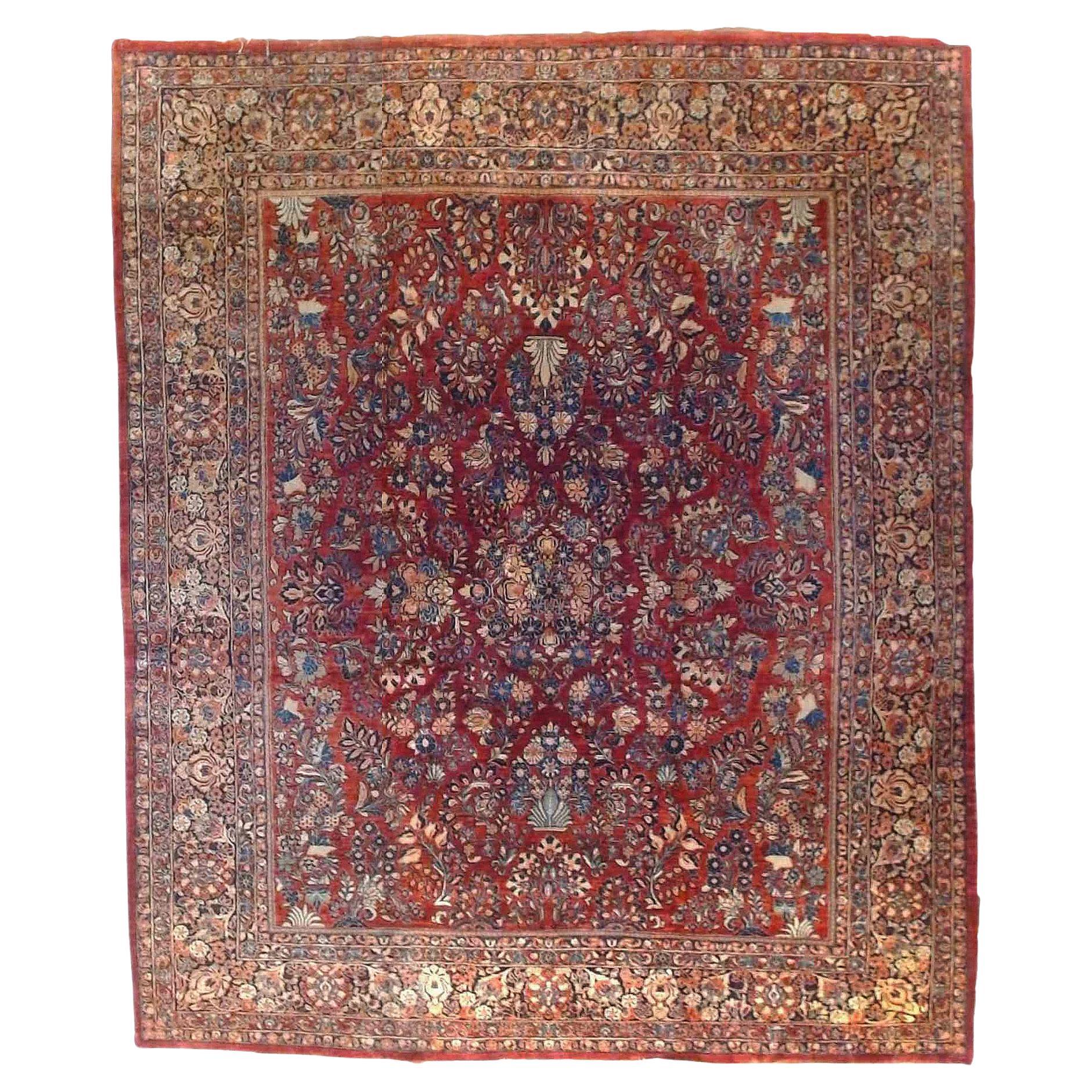Karastan Sarouk Room Size Wool Rug, circa 1950s For Sale at 1stDibs