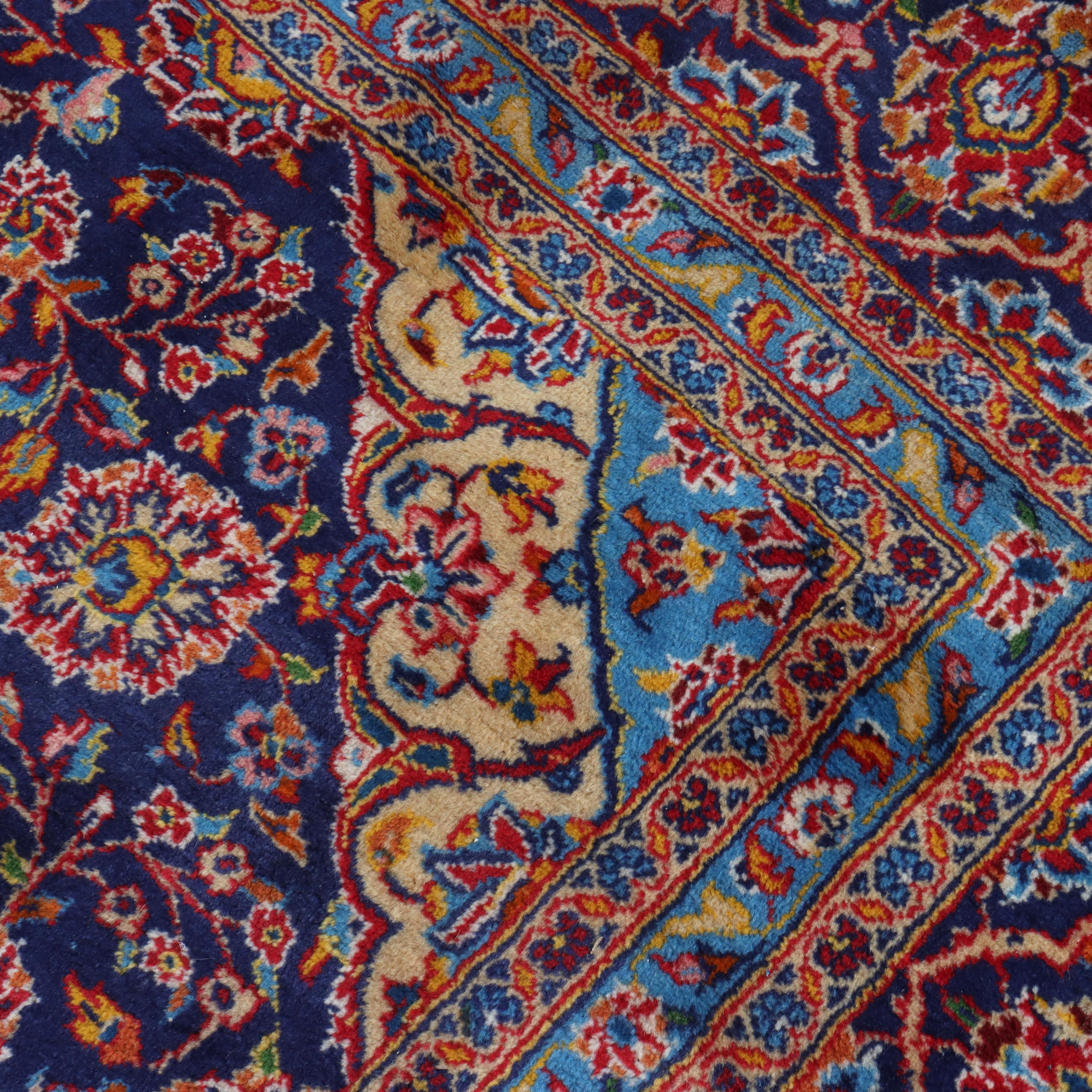 Antike Room Sized Kashan Orientalische Wolle Teppich C1930 im Angebot 6