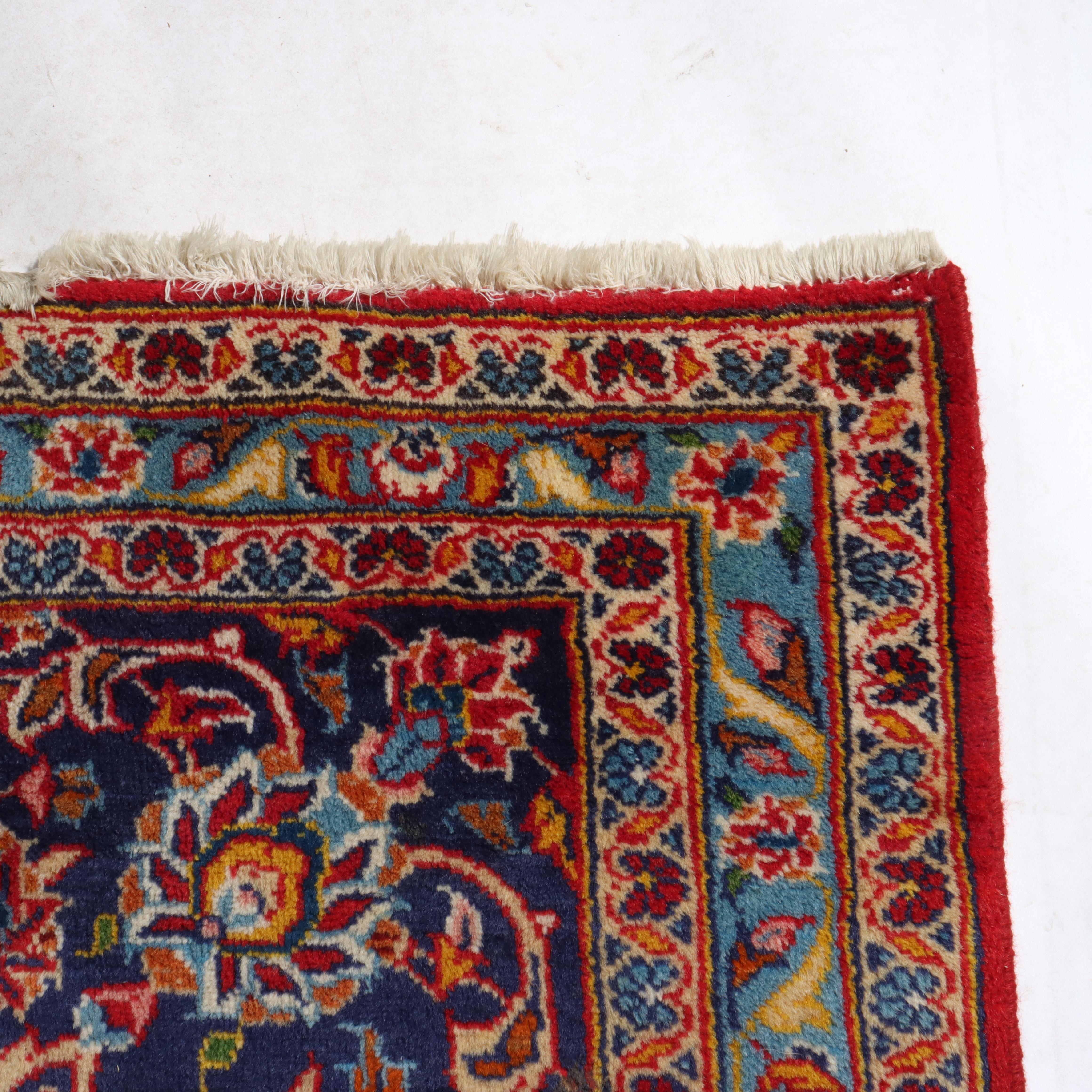 Antike Room Sized Kashan Orientalische Wolle Teppich C1930 im Angebot 7