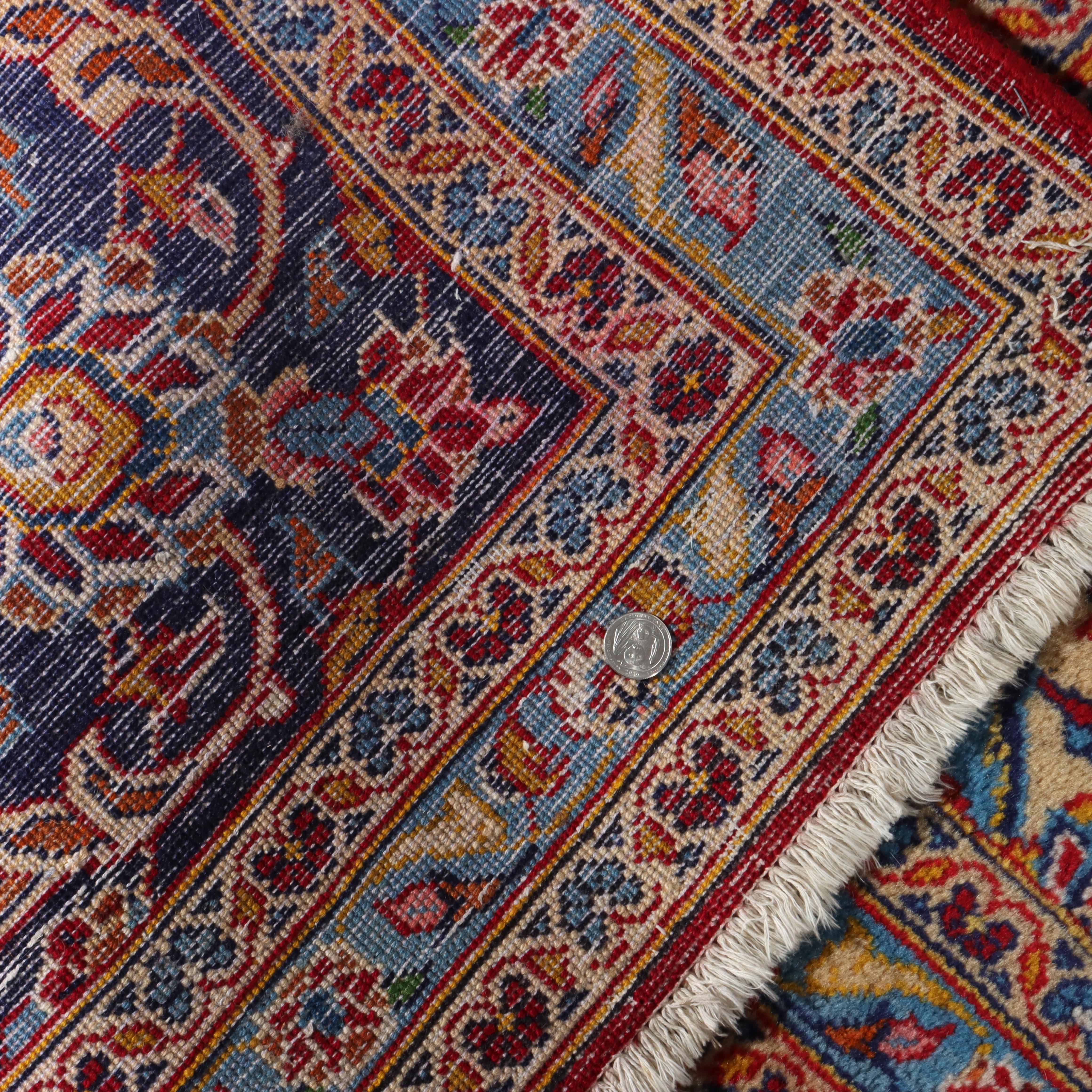 Antike Room Sized Kashan Orientalische Wolle Teppich C1930 im Angebot 8