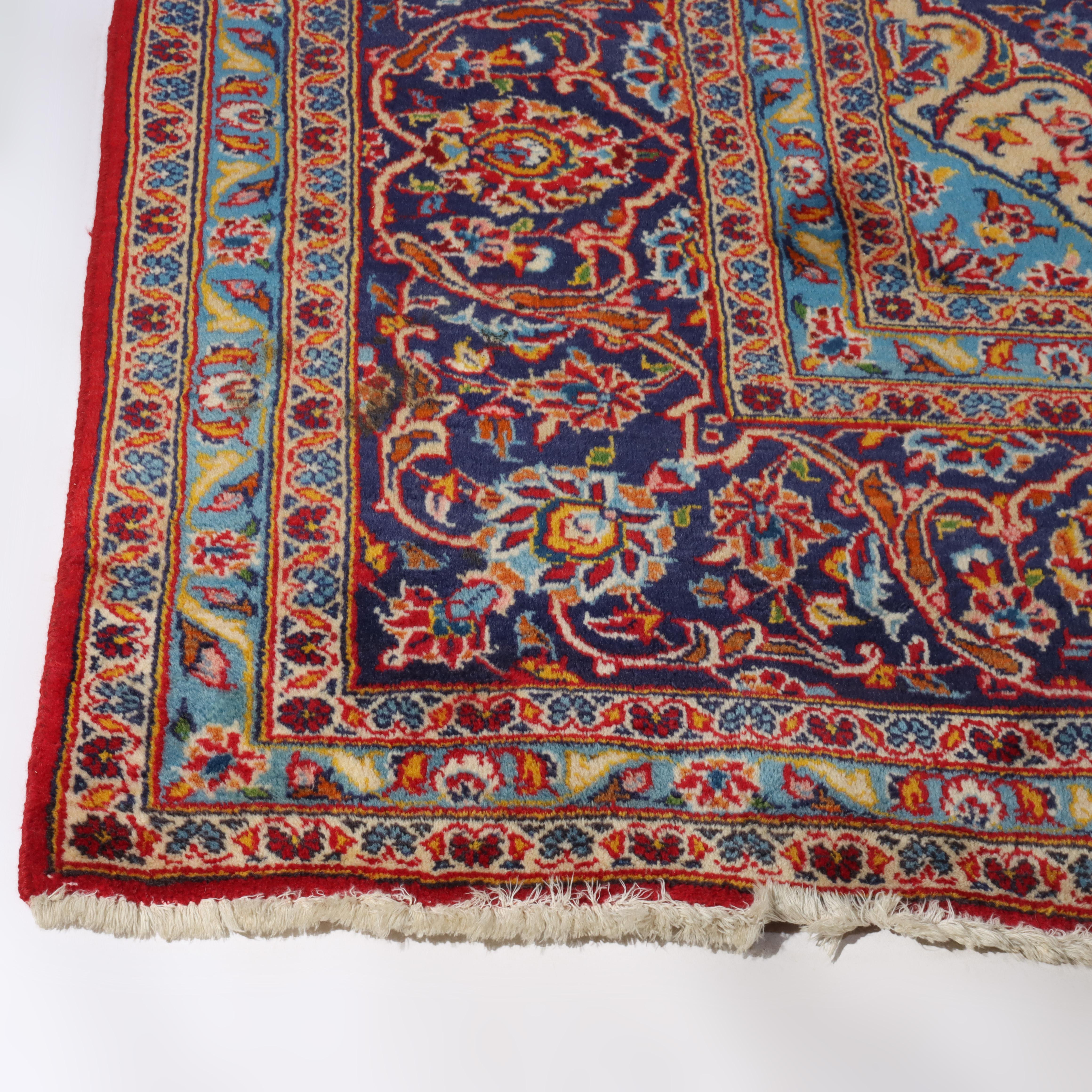 Antike Room Sized Kashan Orientalische Wolle Teppich C1930 (20. Jahrhundert) im Angebot