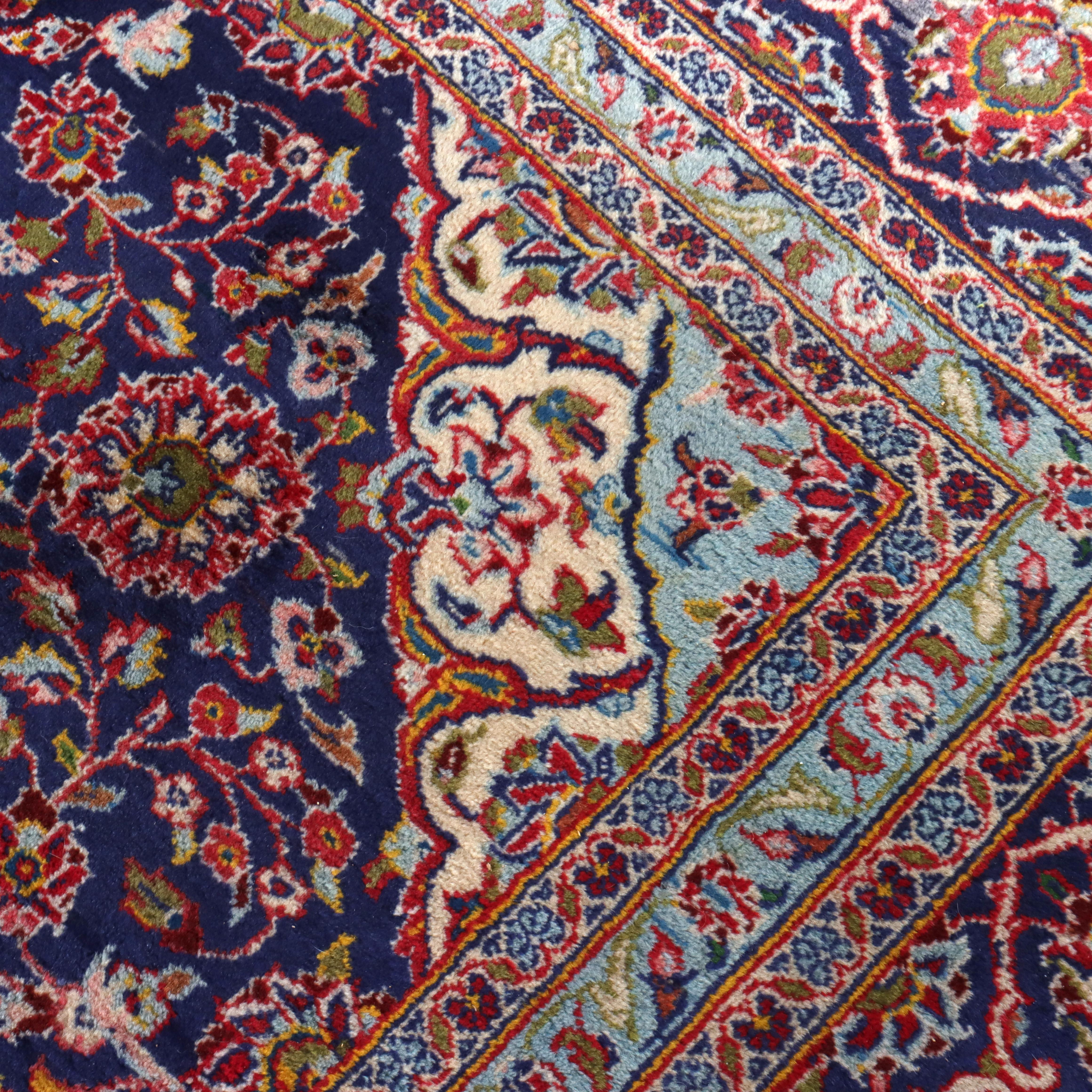 Antike Room Sized Kashan Orientalische Wolle Teppich C1930 im Angebot 3