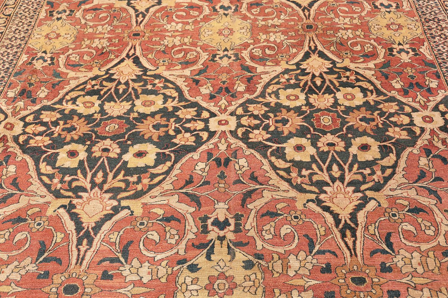 Hand-Knotted Antique Room Sized Persian Khorassan Carpet. Size: 9 ft 9 in x 12 ft 