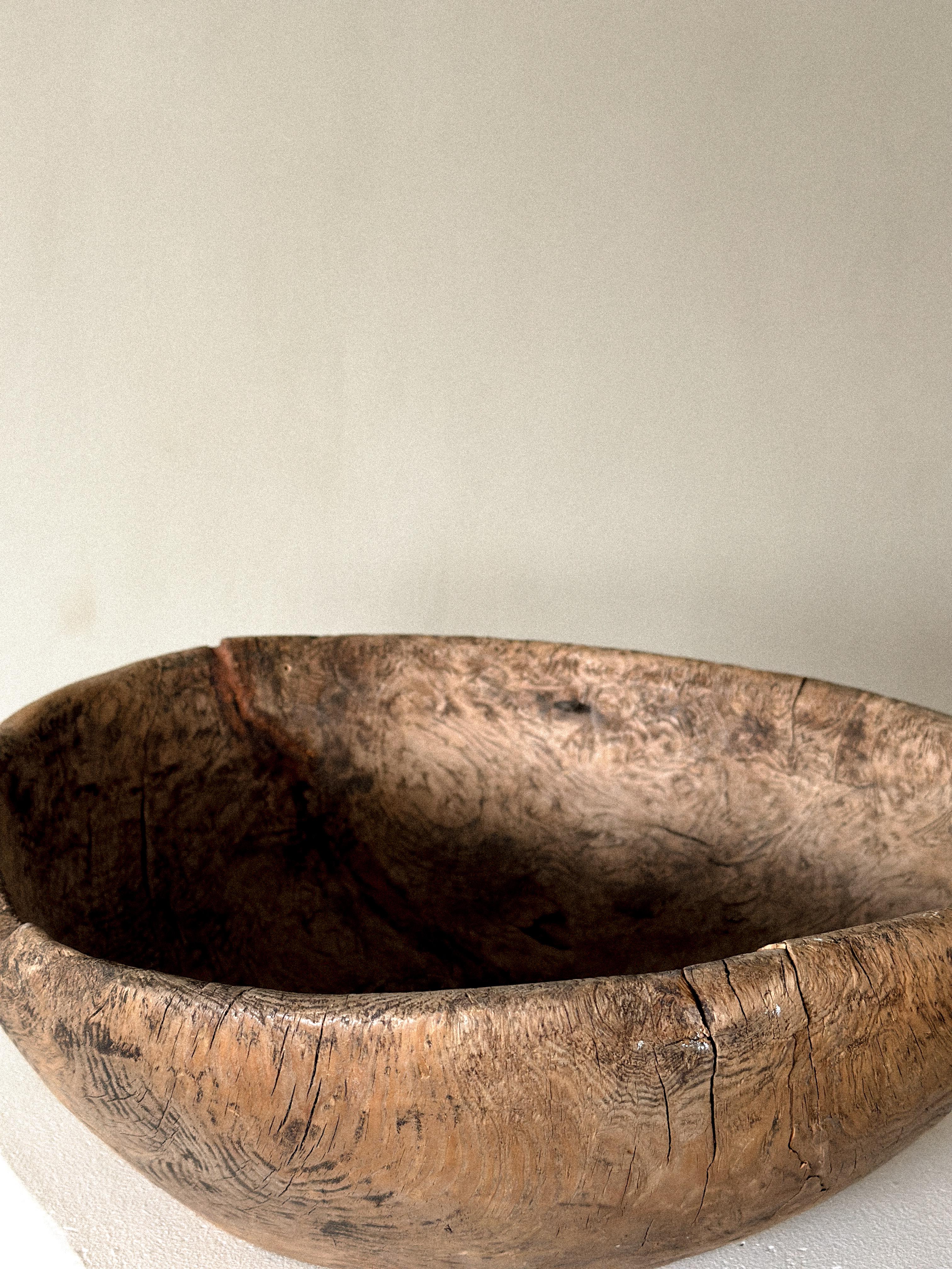 Bol à racines antique, style Wabi Sabi, Scandinavie des années 1800 Bon état - En vente à Hønefoss, 30